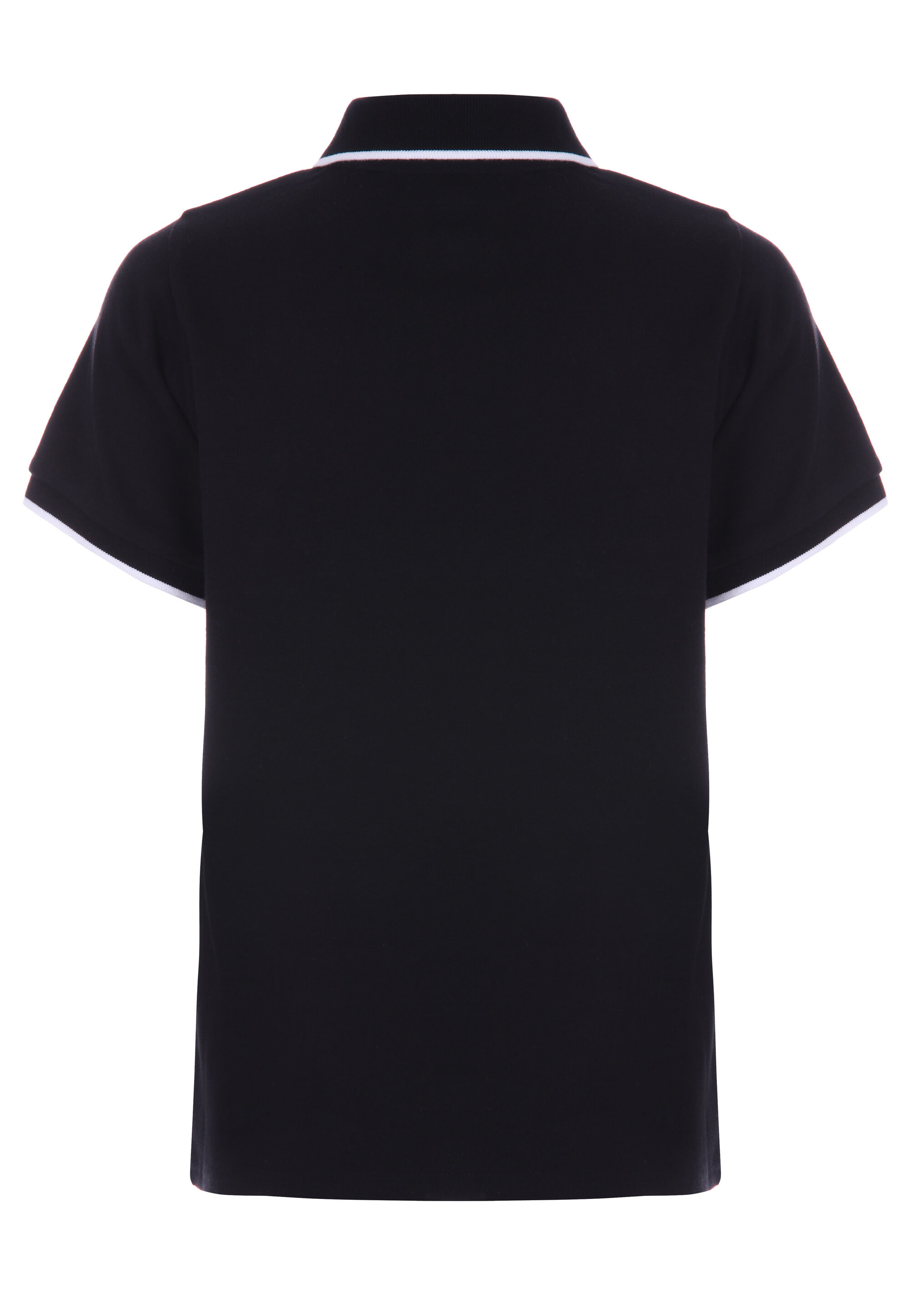 Older Boys Black Half Zip Polo Shirt