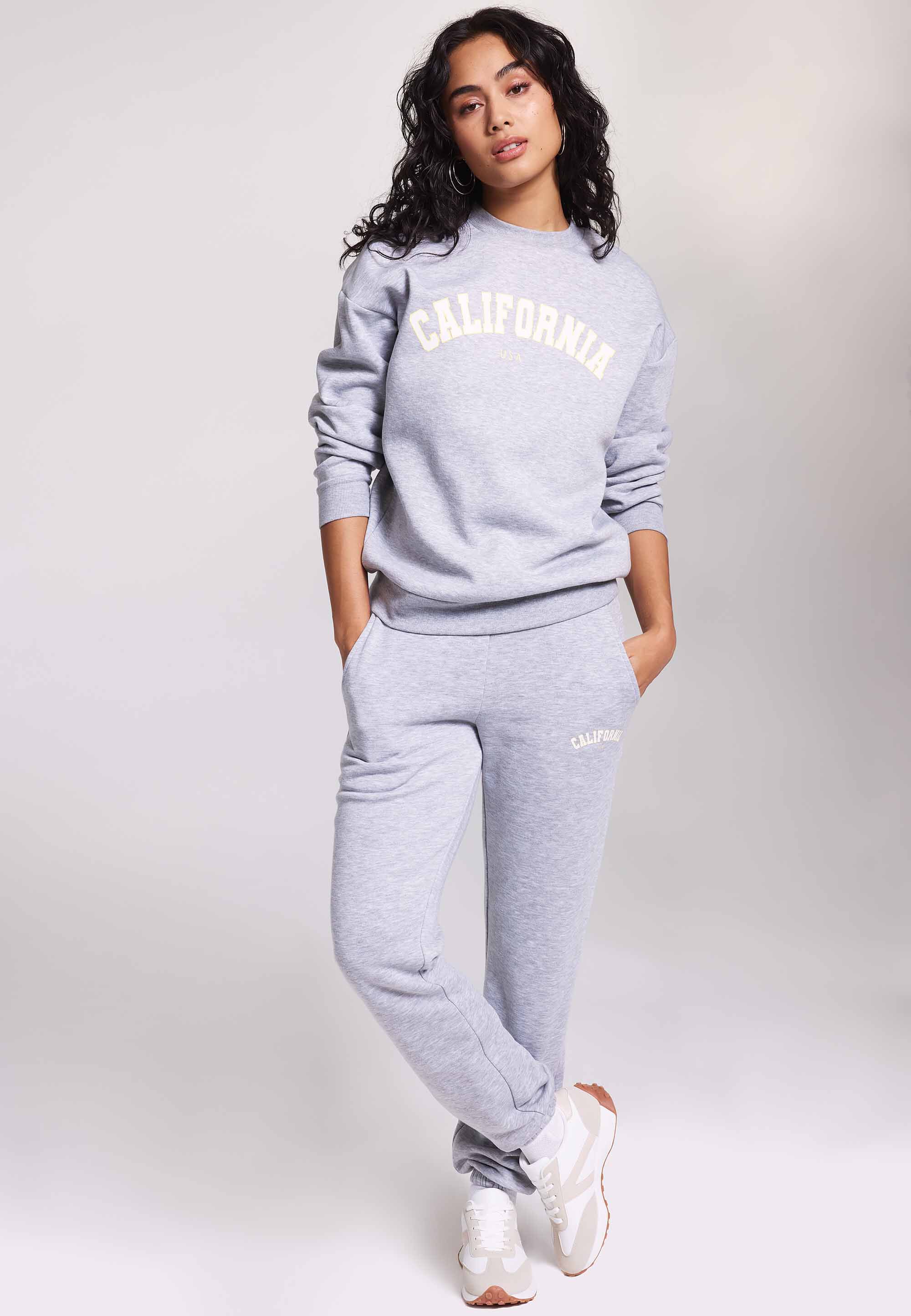 Womens Grey California Slogan Sweatshirt