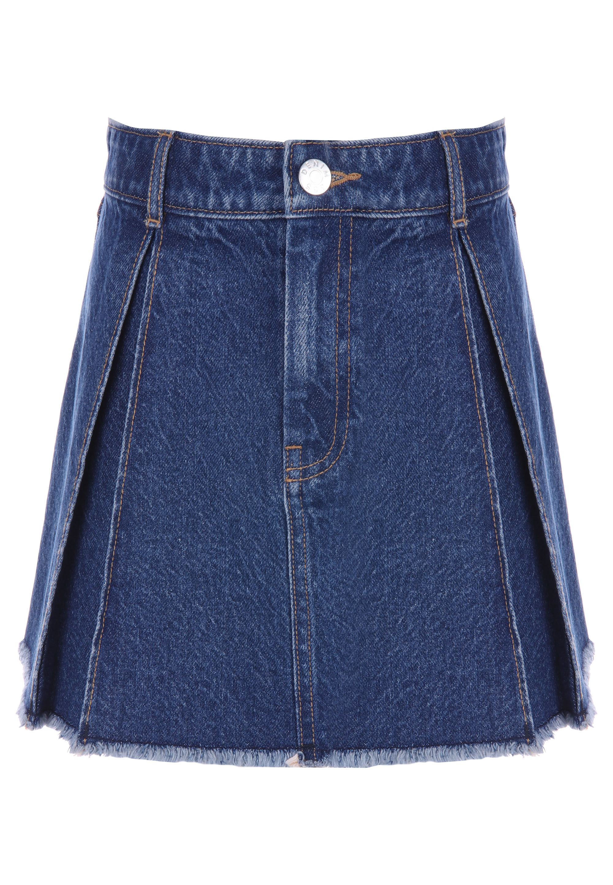 Older Girls Indigo Pleated Denim Skirt