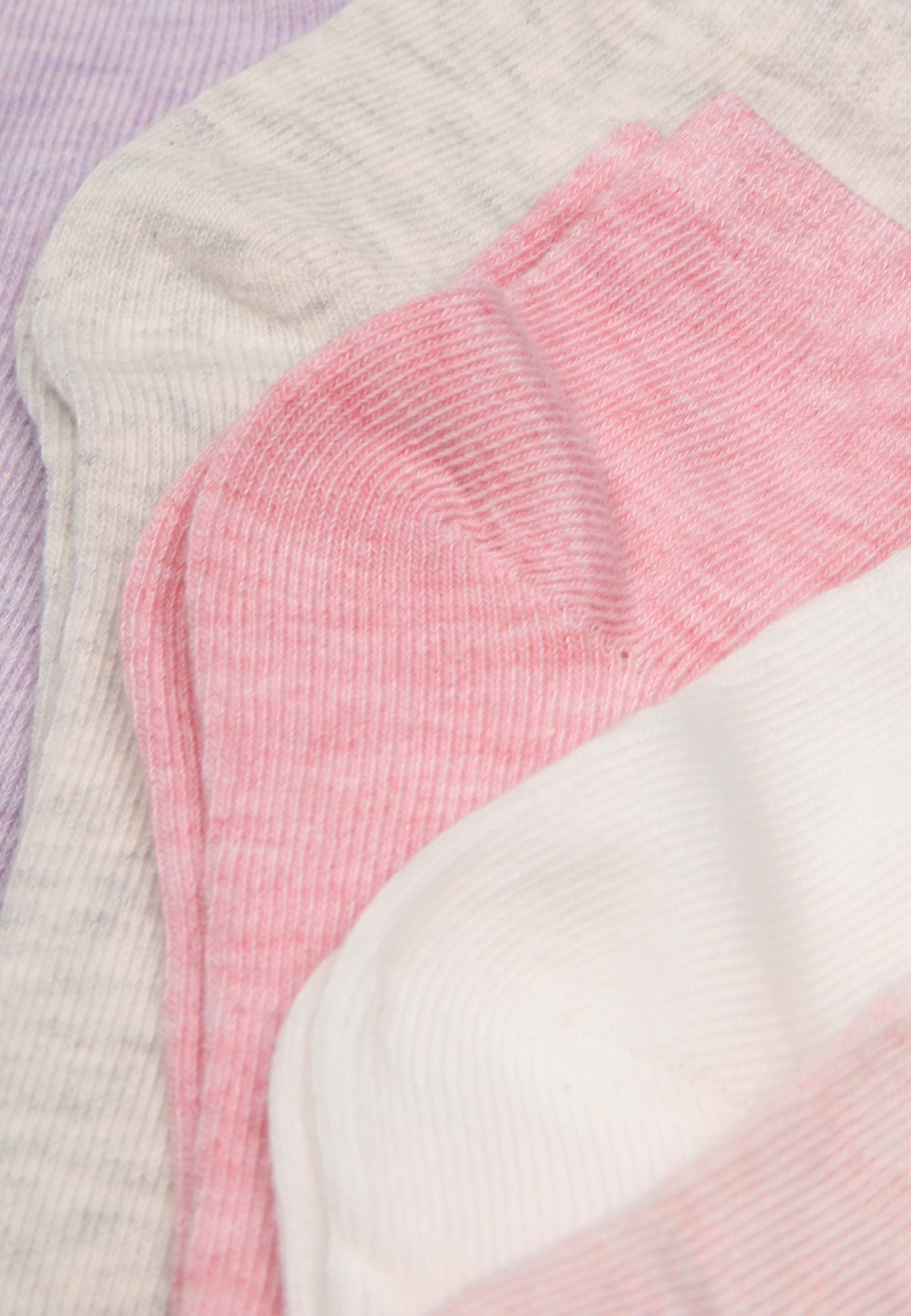 Girls 5pk Pink Pastel Knit Trainer Socks