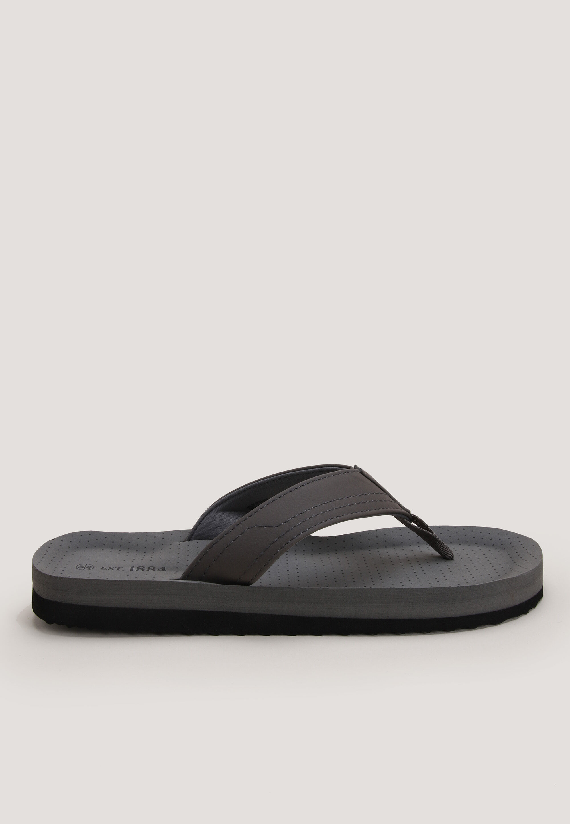 Mens Charcoal Plain Toepost Sandals