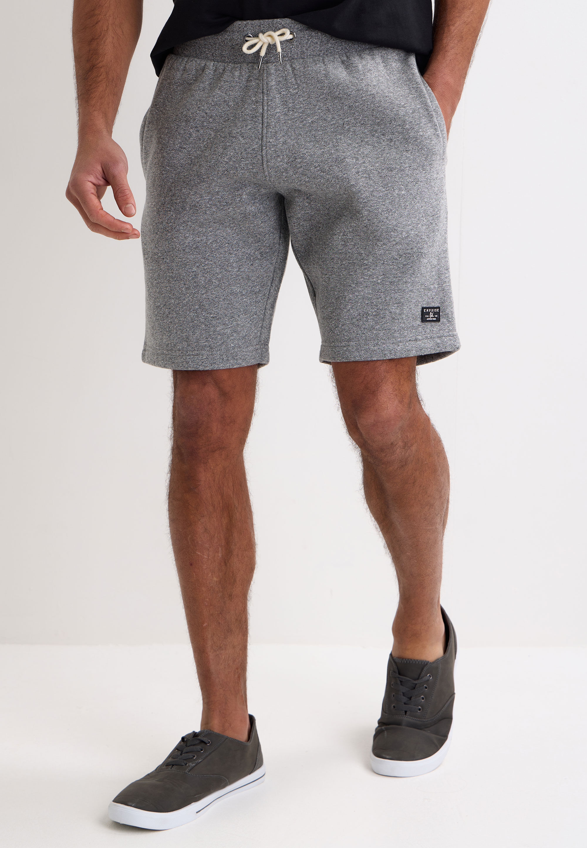 Mens Grey Grindle Cotton Shorts