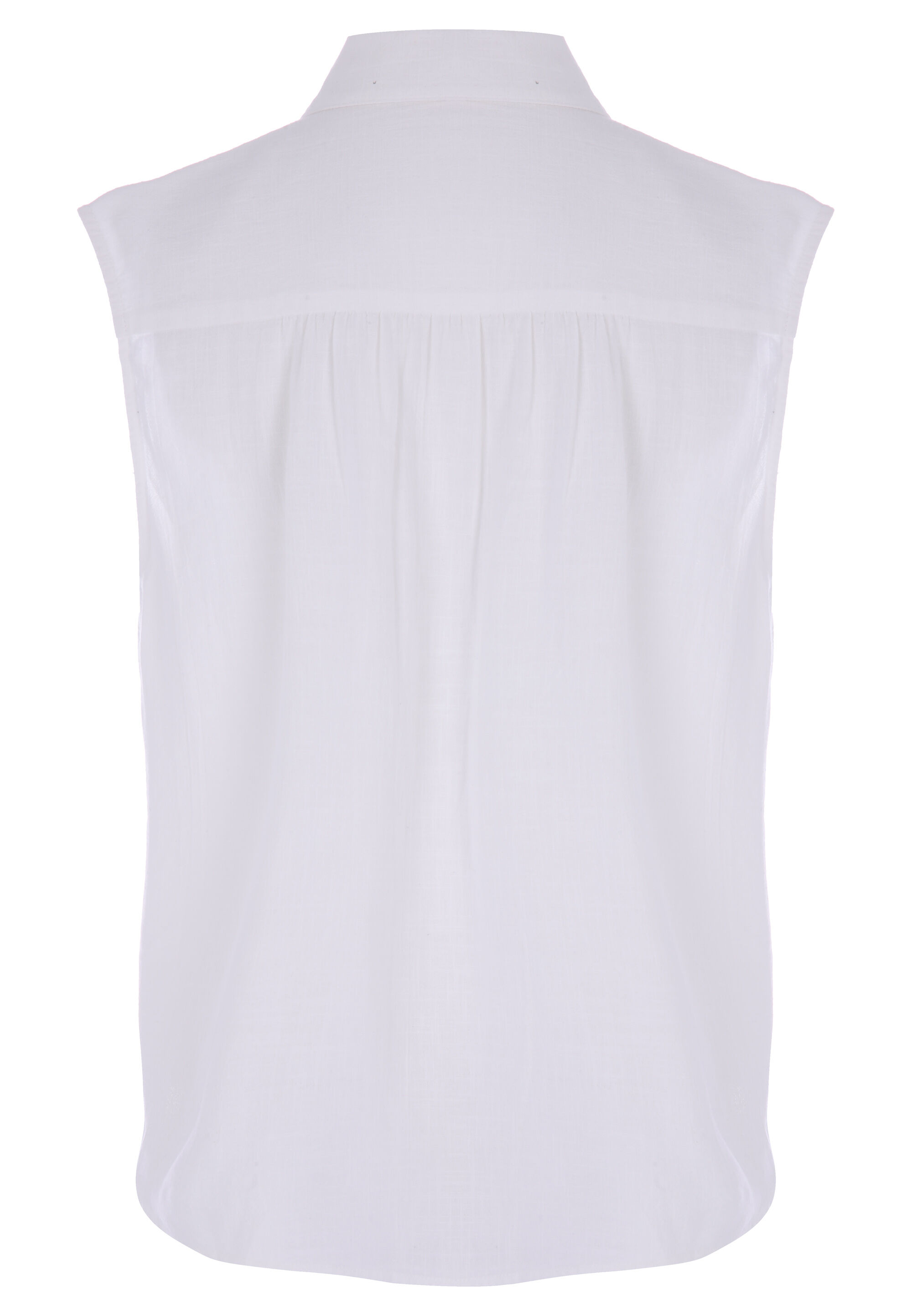 Womens White Broderie Anglaise Sleeveless Shirt