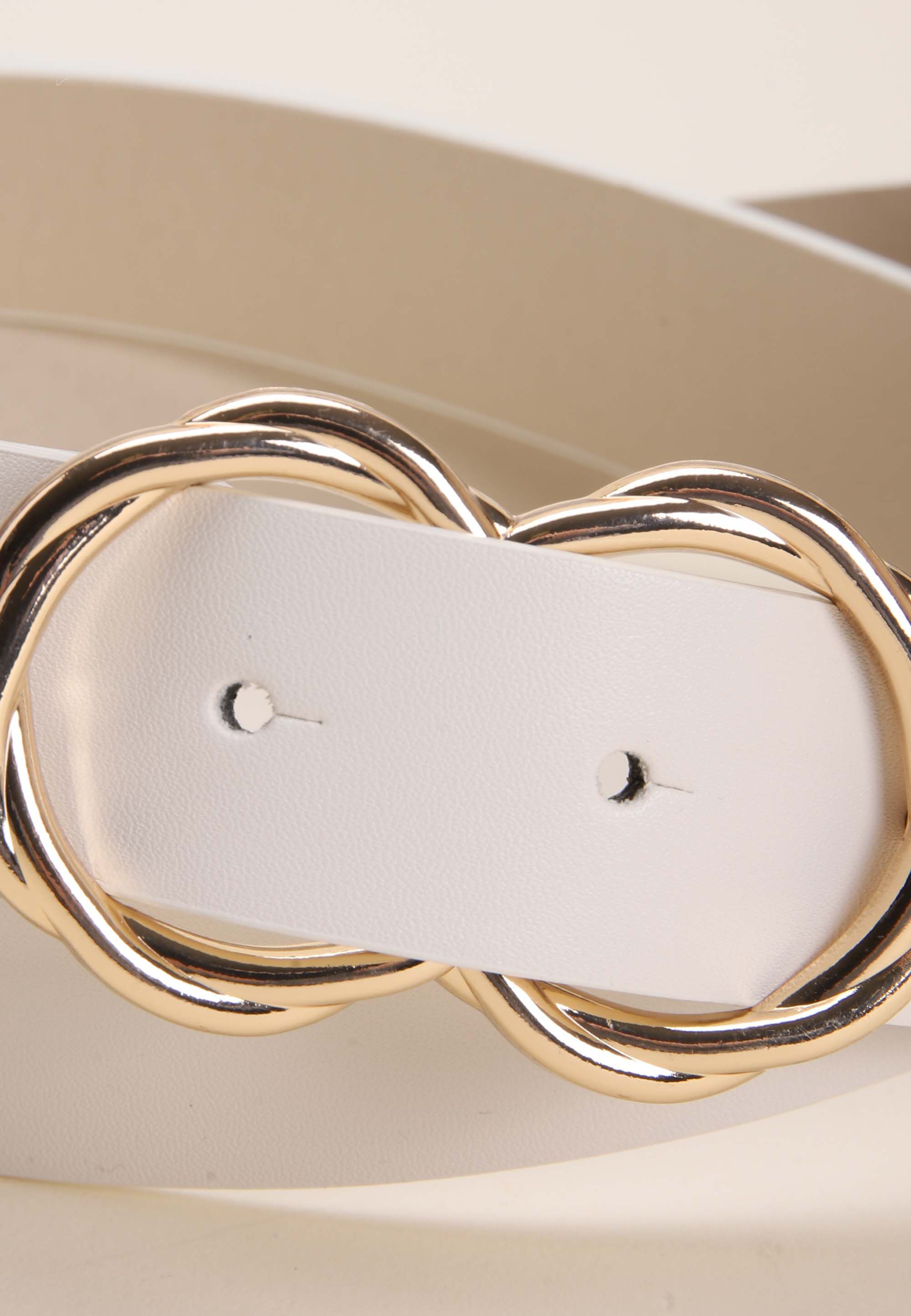 Womens Cream Double Circle Belt