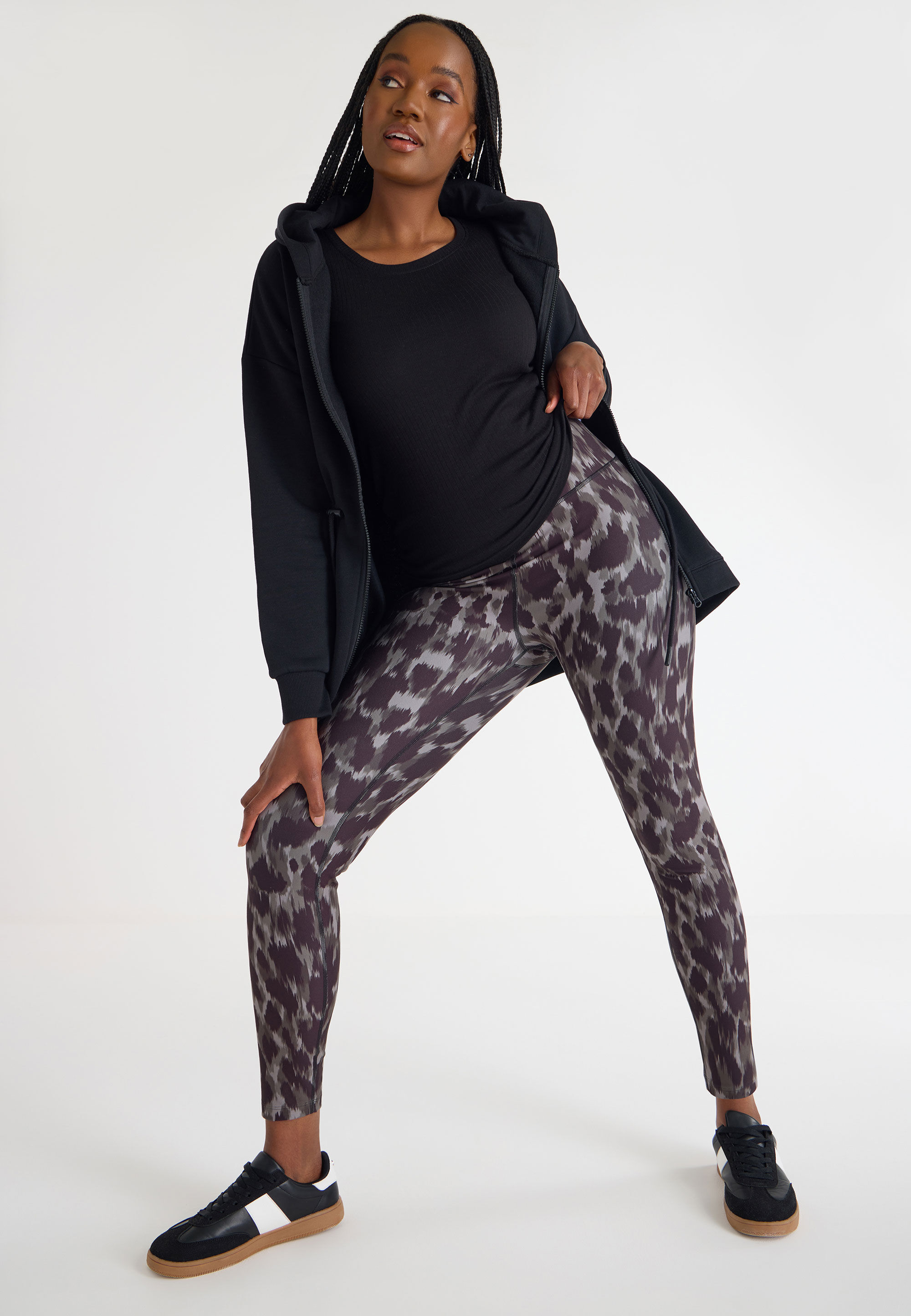 Womens Khaki Animal Print Leggings