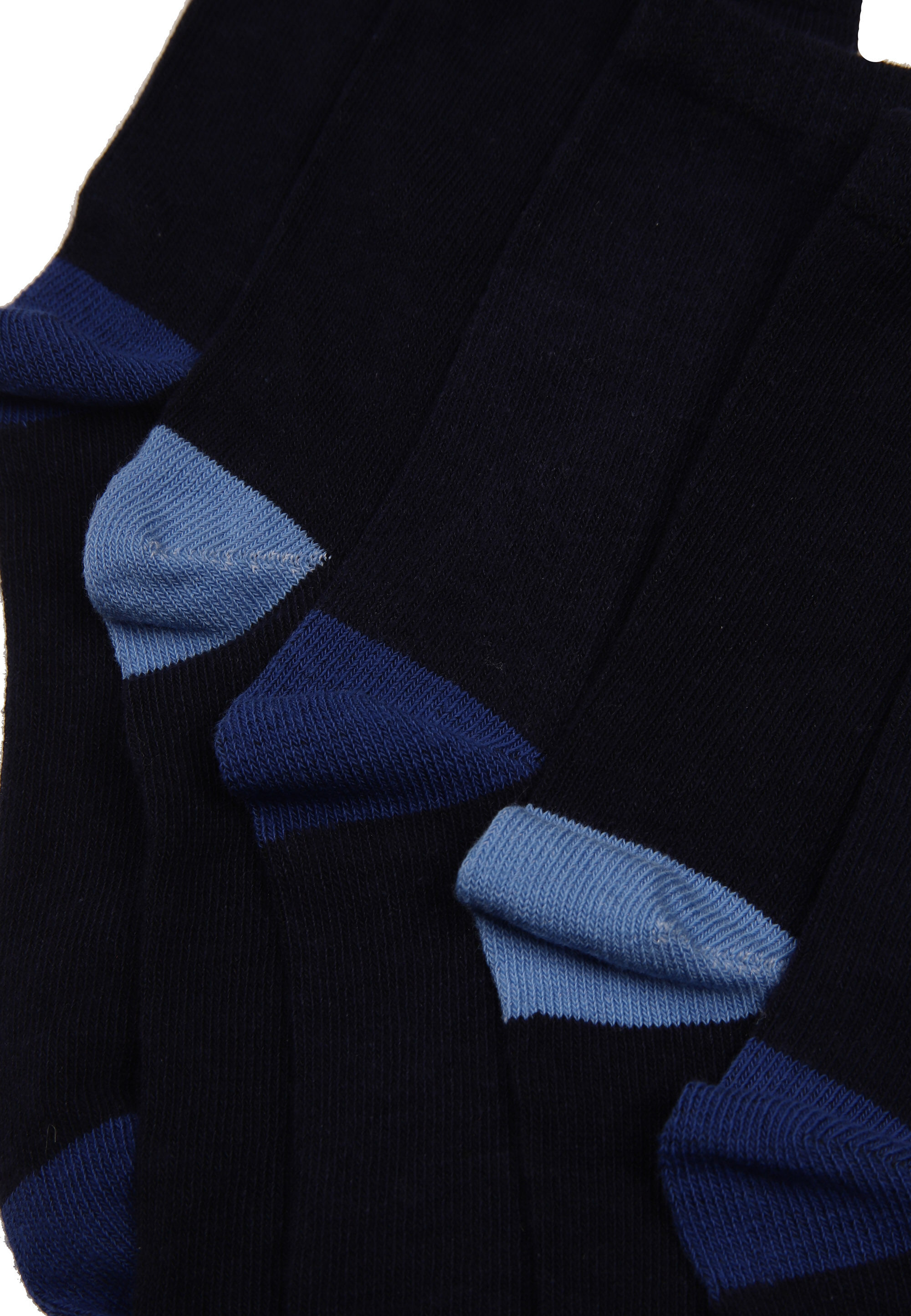 Boys 5pk Navy Plain Contrast Heel Socks