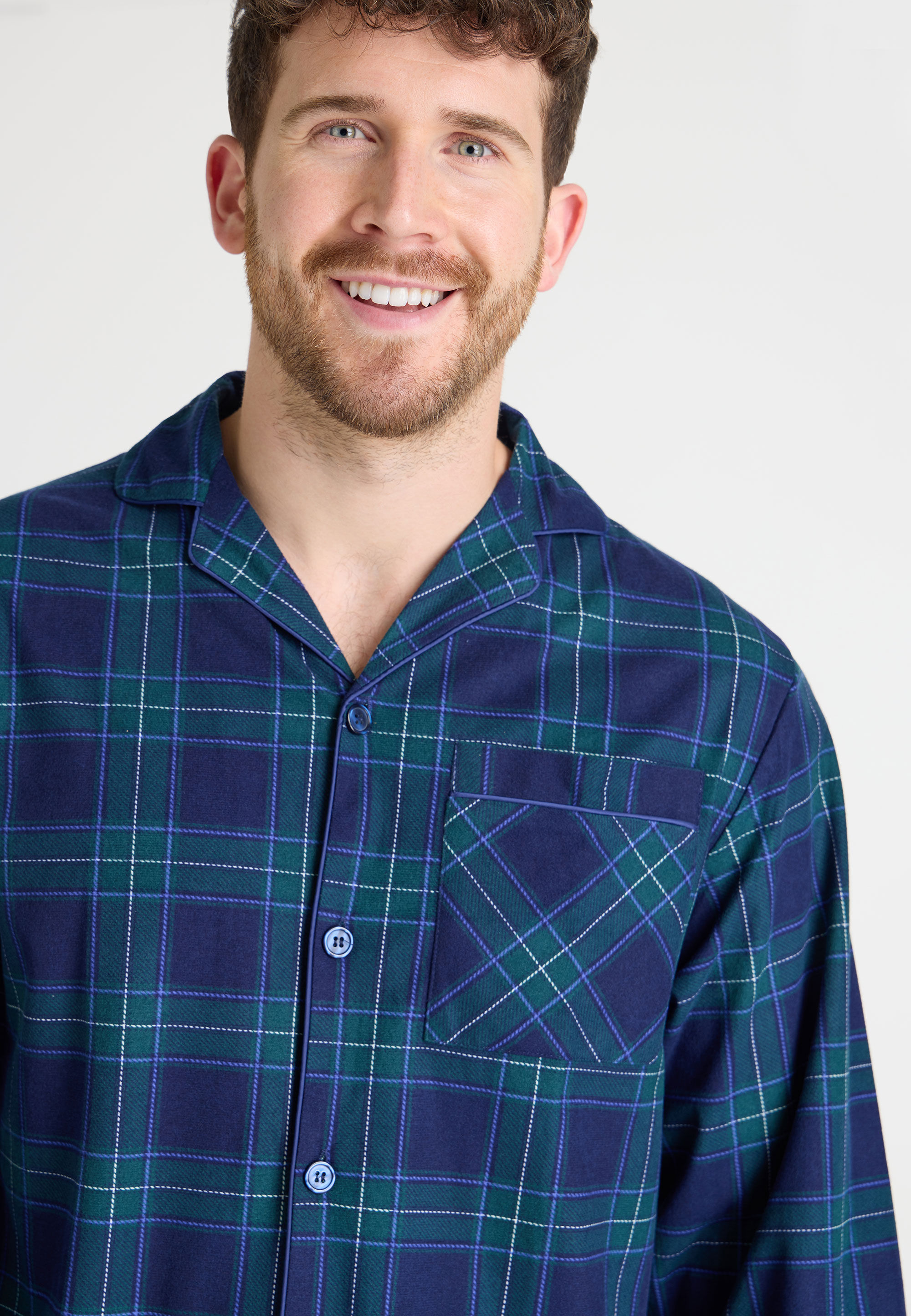 Mens Green Check Cascade Pyjama Set