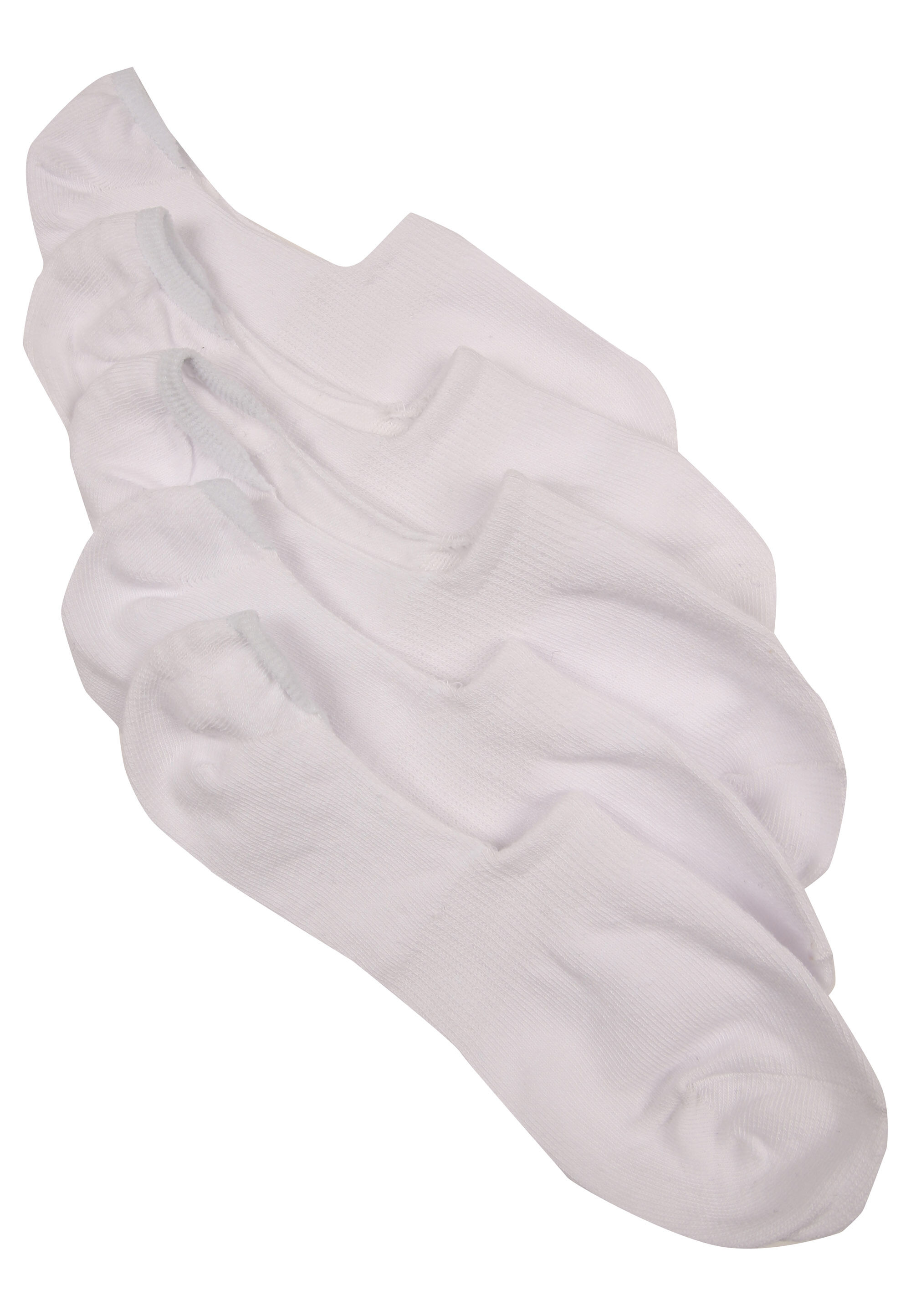 Womens 5pk White No-Show Square Front Socks