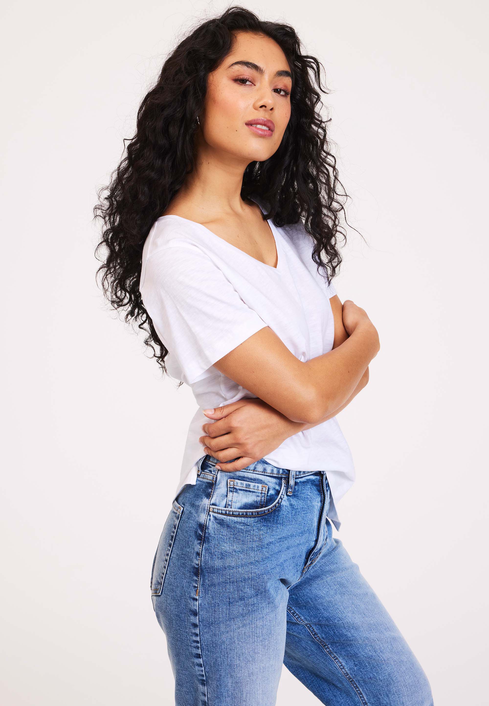 Womens White Loose Fit T-shirt