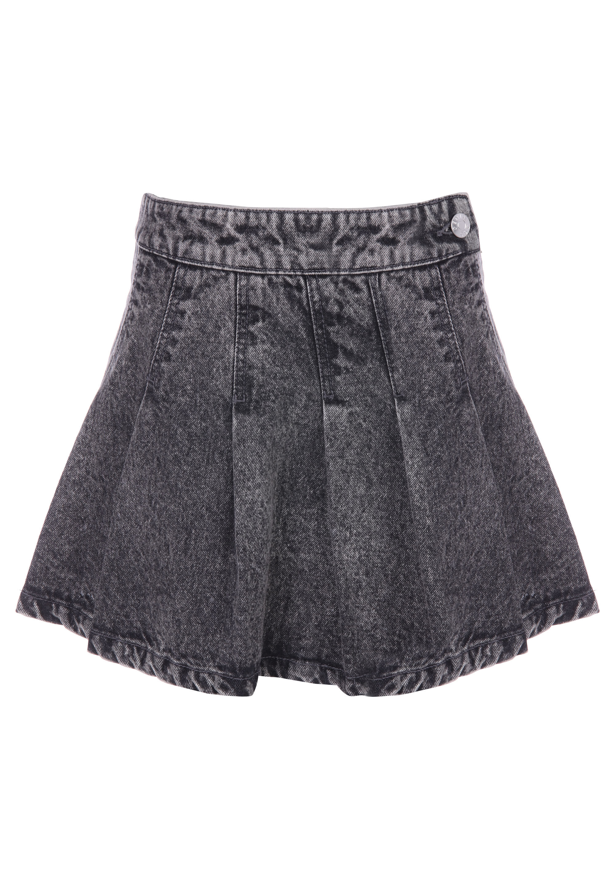 Older Girls Grey Pleated Denim Skirt