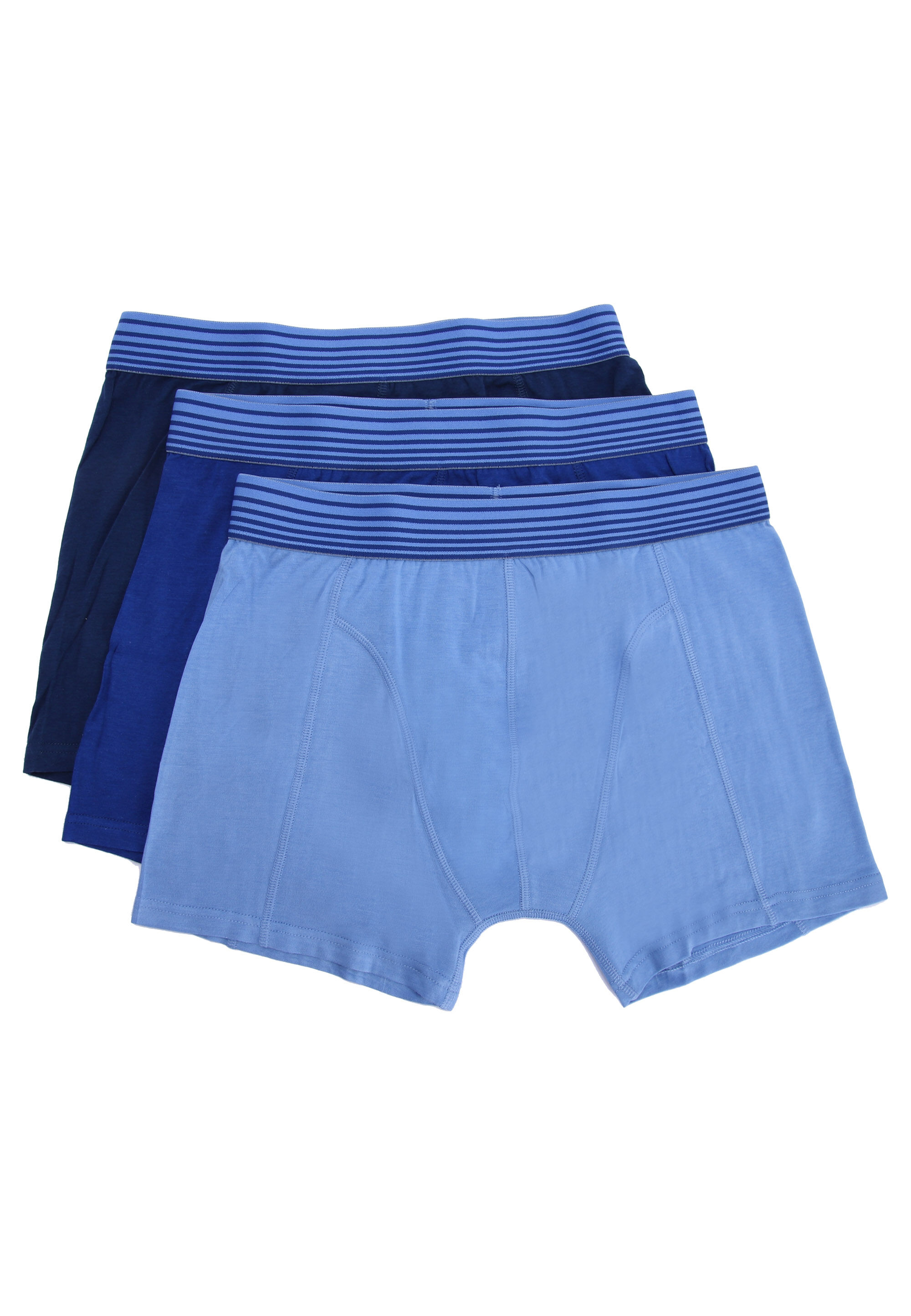 Mens 3pk Blue & Navy Trunks with Keyhole