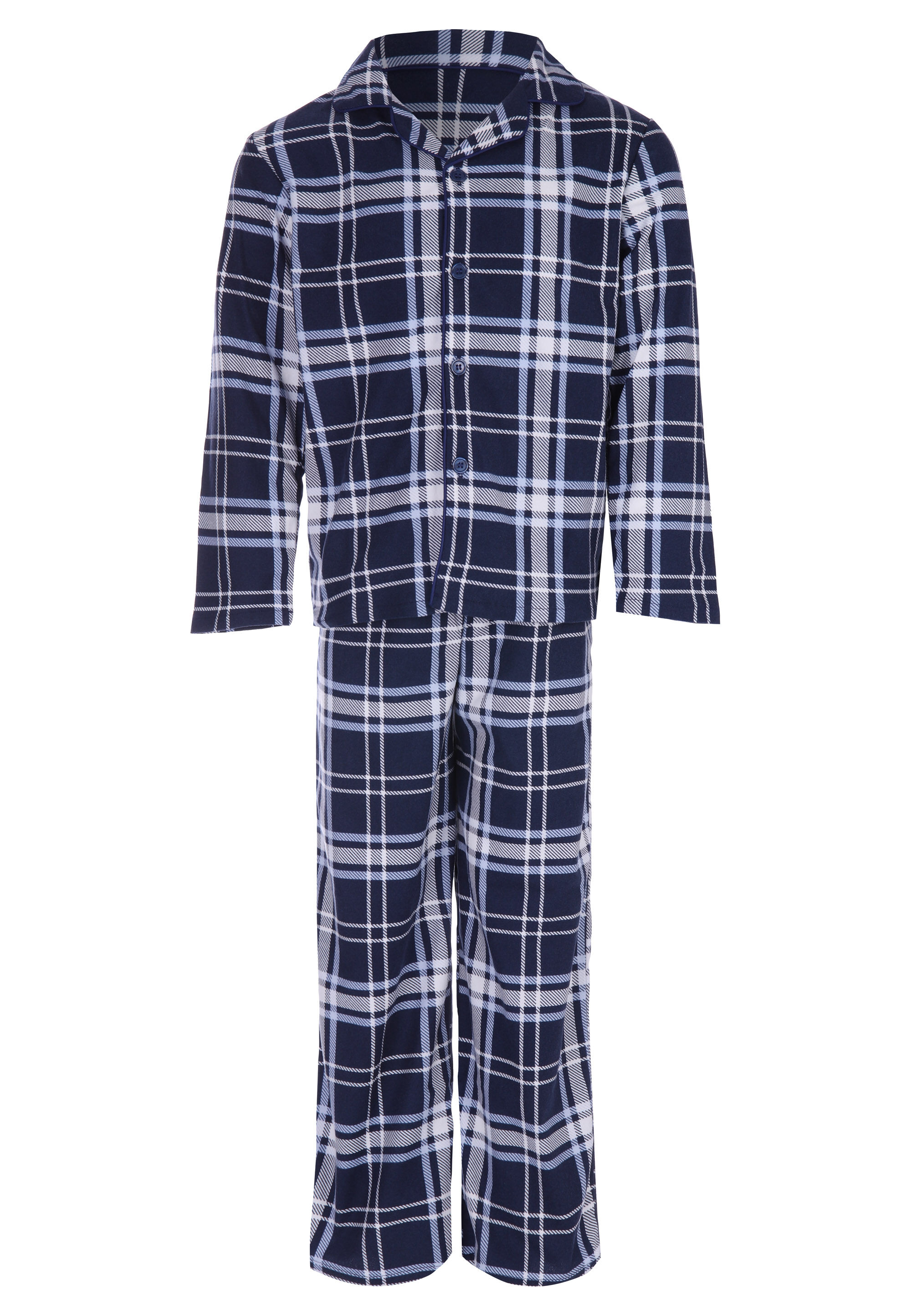 Boys Navy Check Pyjama Gift Set