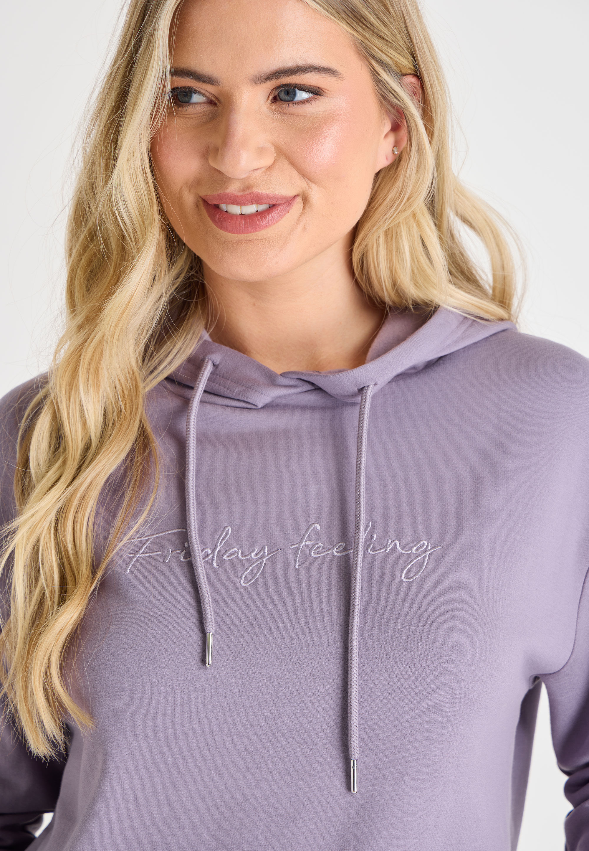 Womens Lilac Brushed Hoodie Pyjama Top