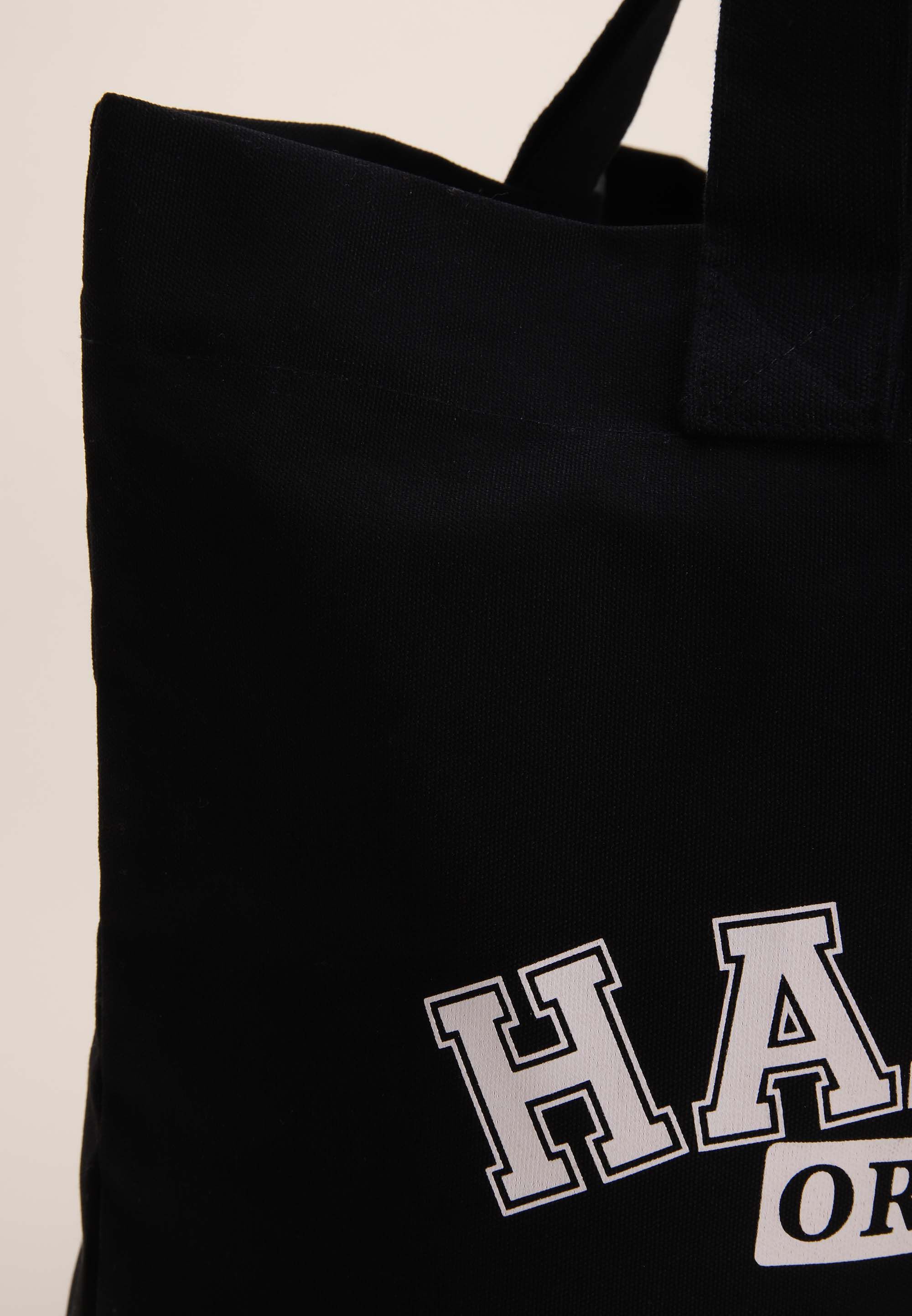 Womens Black Canvas Hamptons Slogan Tote Bag