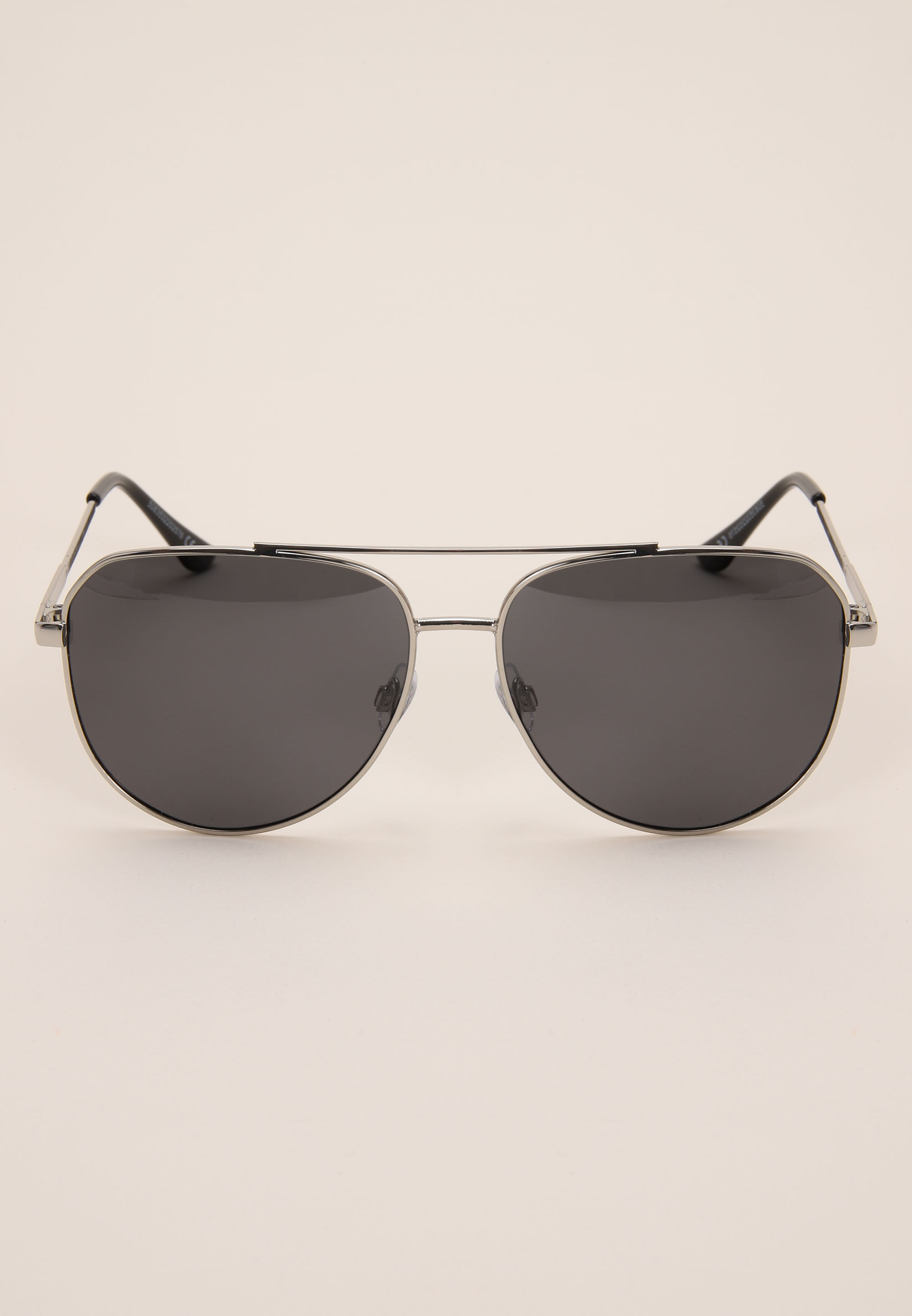 Mens Silver & Black Aviator Polarised Sunglasses
