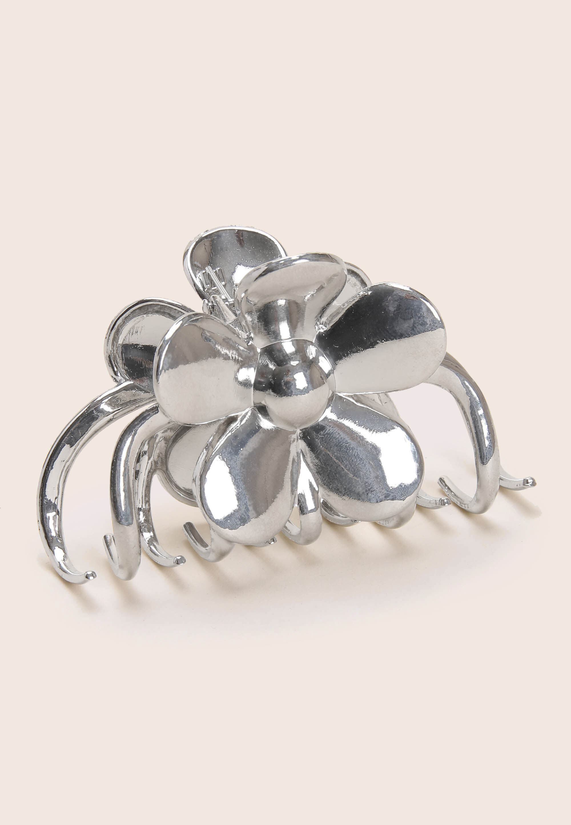 Womens Sliver Flower Claw Hair Clip