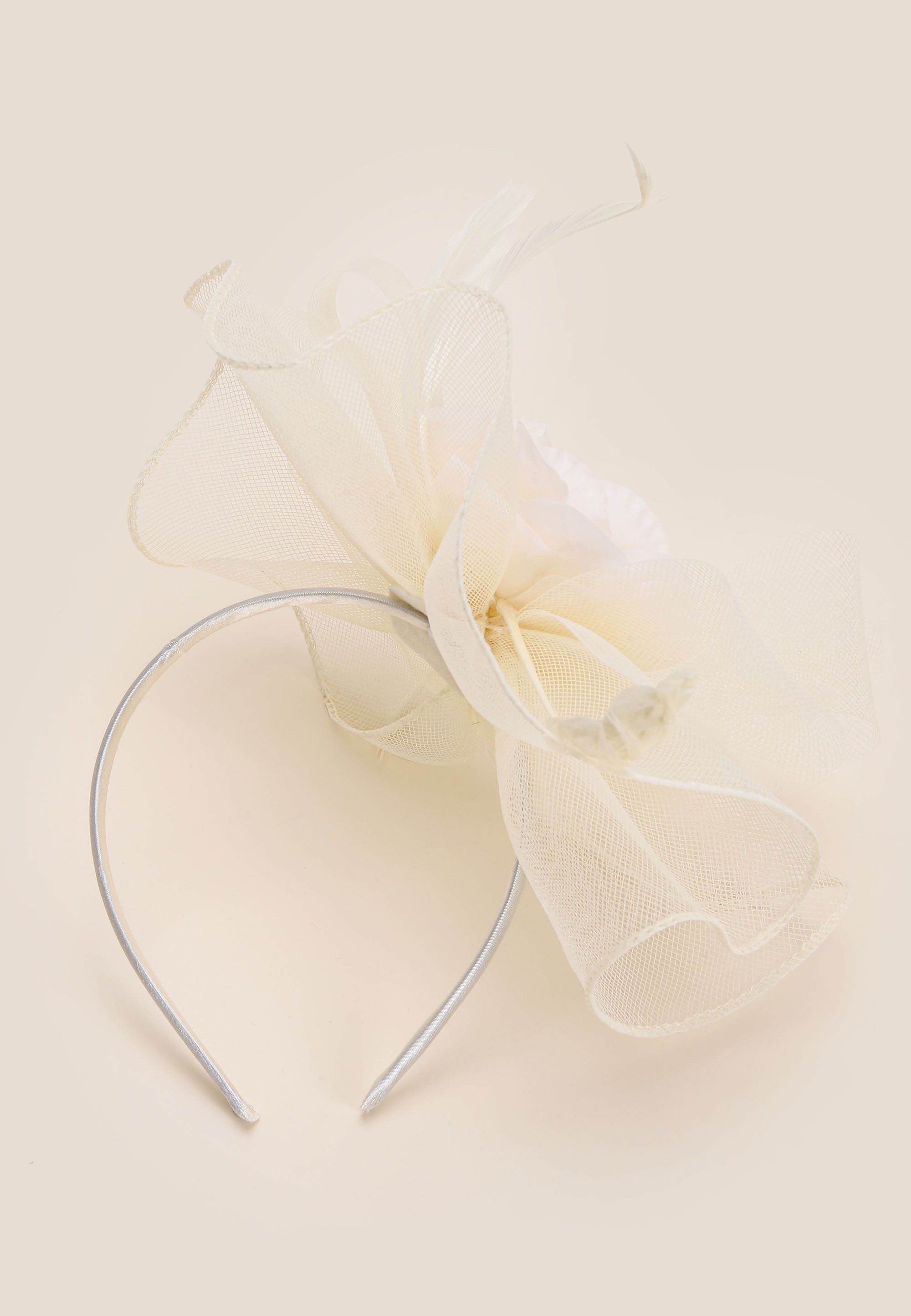 Womens Cream Flower Fascinator Headband