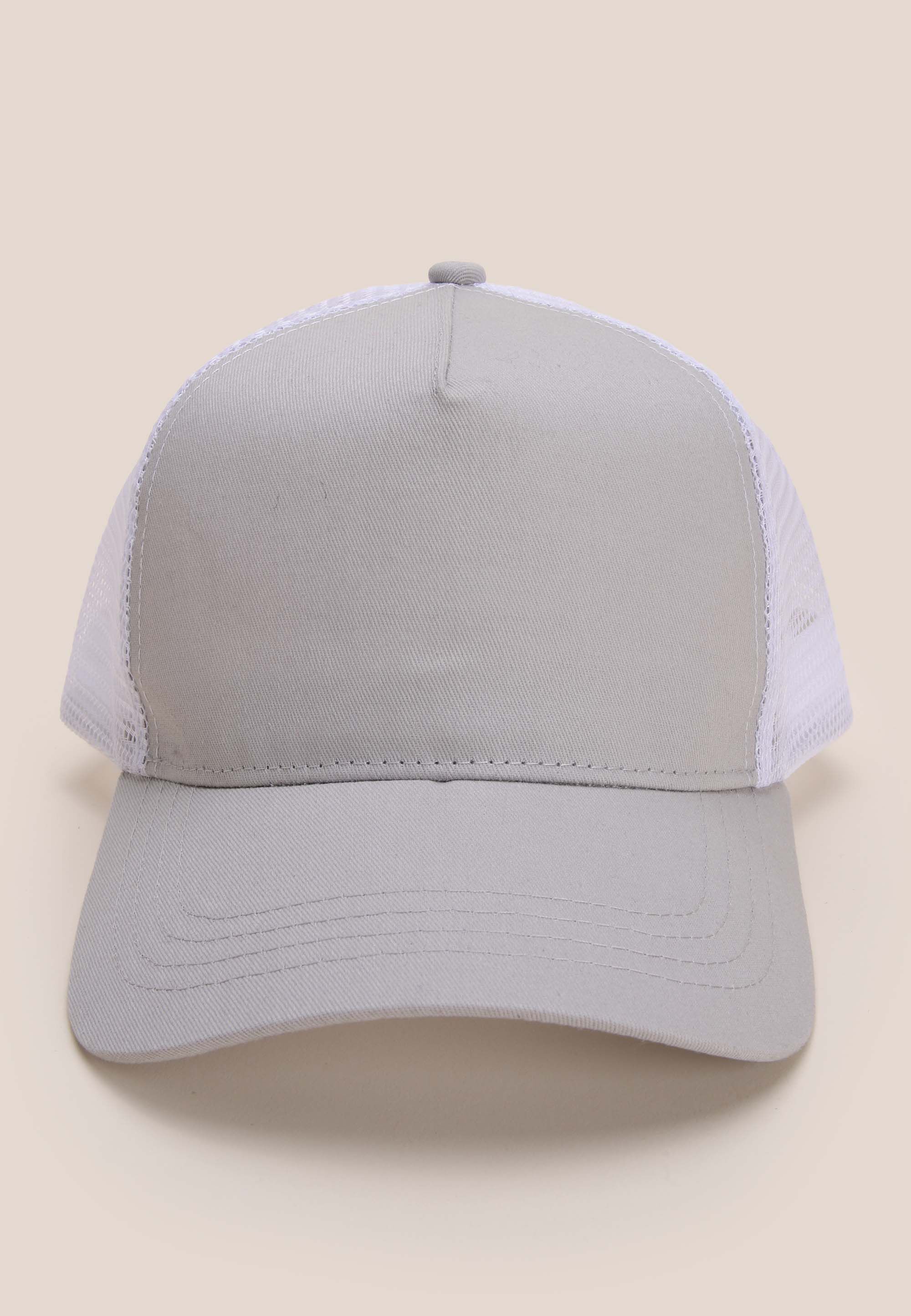 Mens Grey Plain Trucker Hat