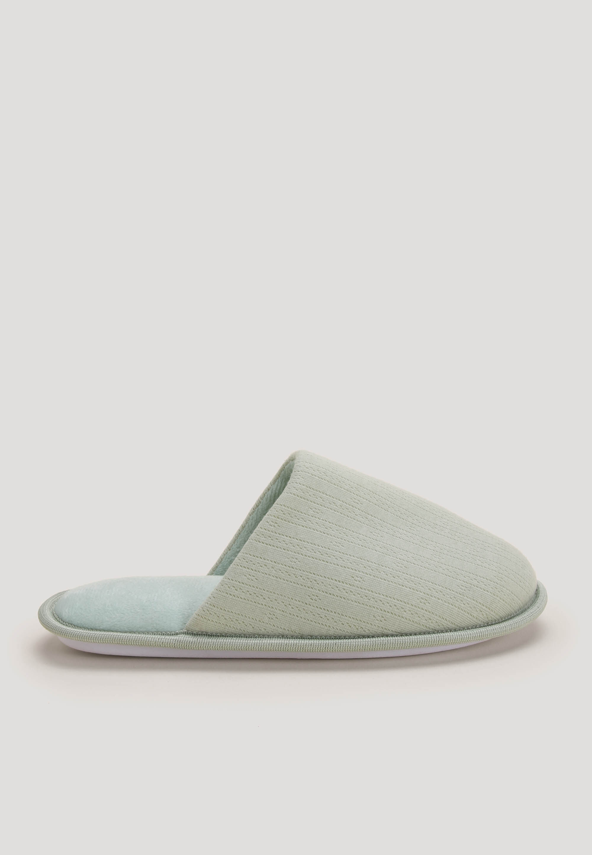 Womens Sage Pointelle Mule Slippers