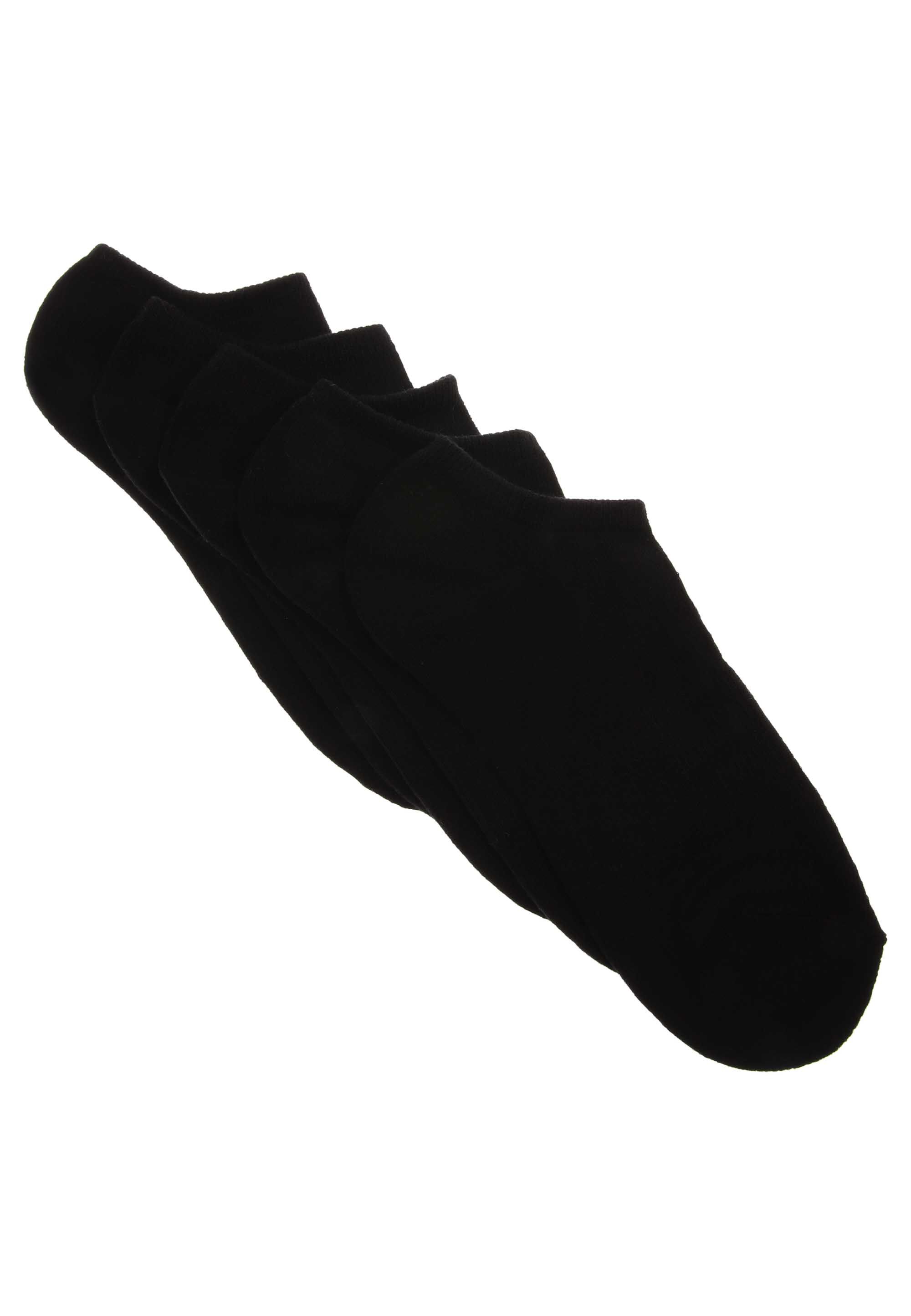 Womens 5pk Black Plain No Show Trainer Socks