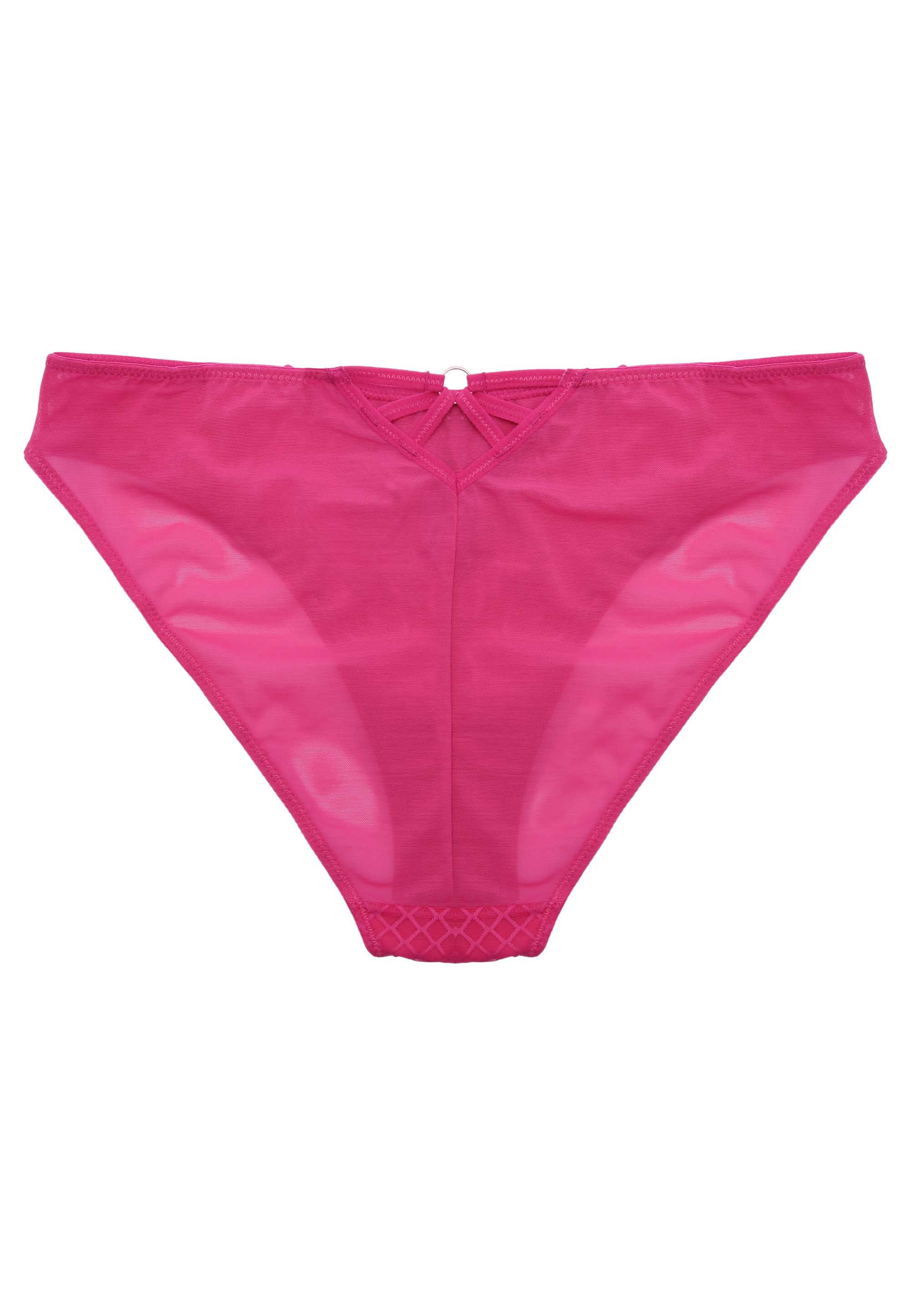 Womens Hot Pink Check Lace Naomi Briefs