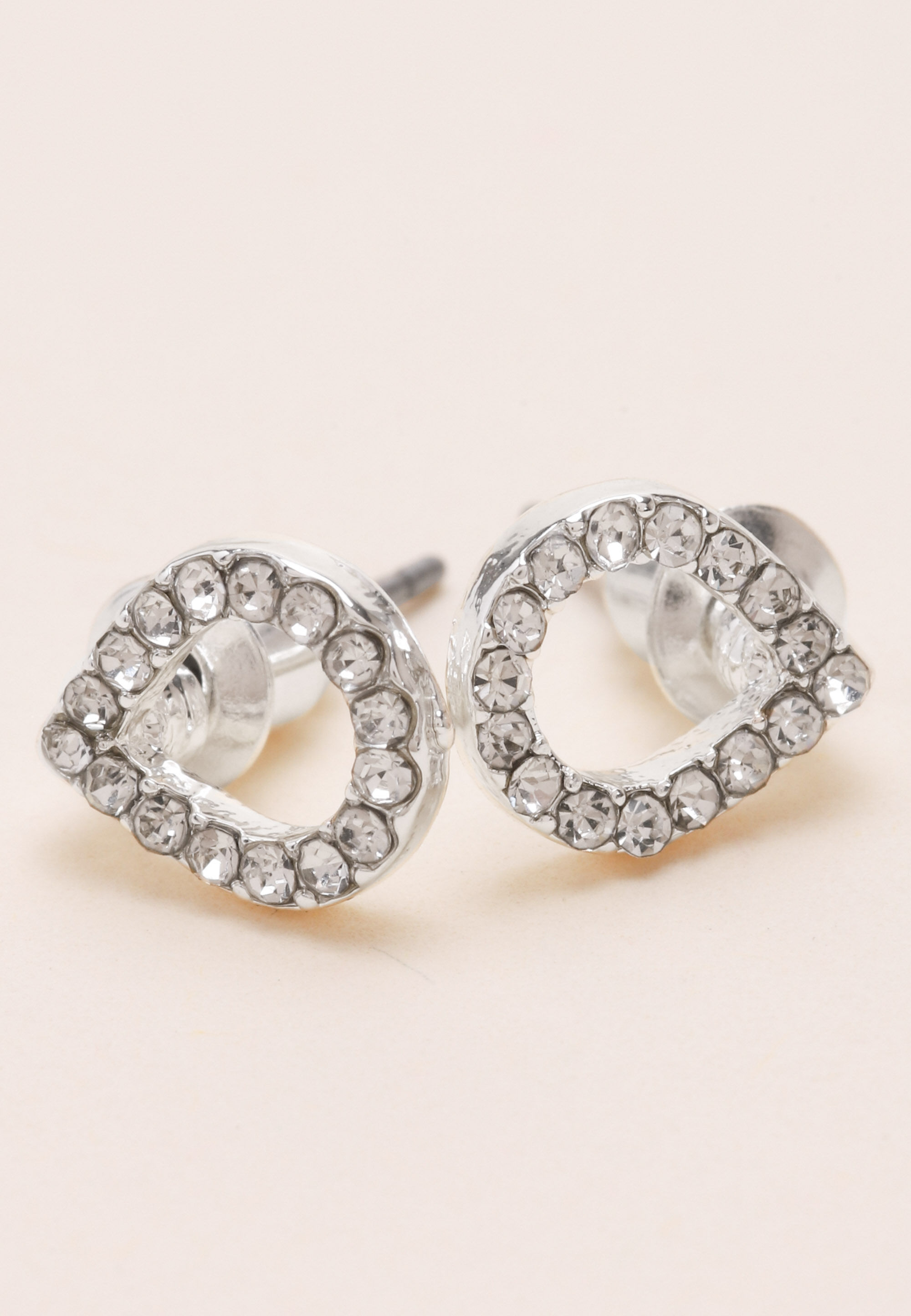 Womens Silver Diamante Teardrop Earrings