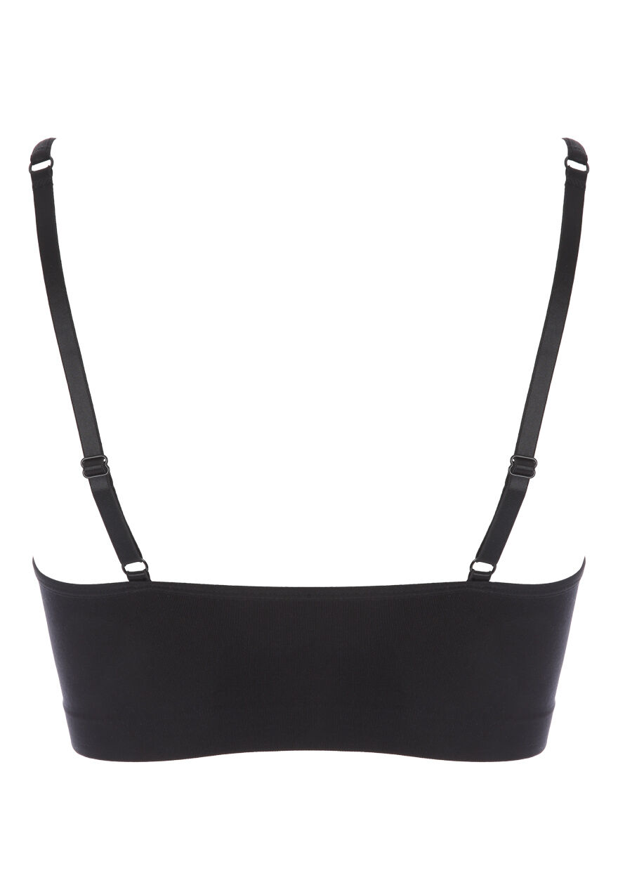 Womens Black Seam Free Thin Strap Bra
