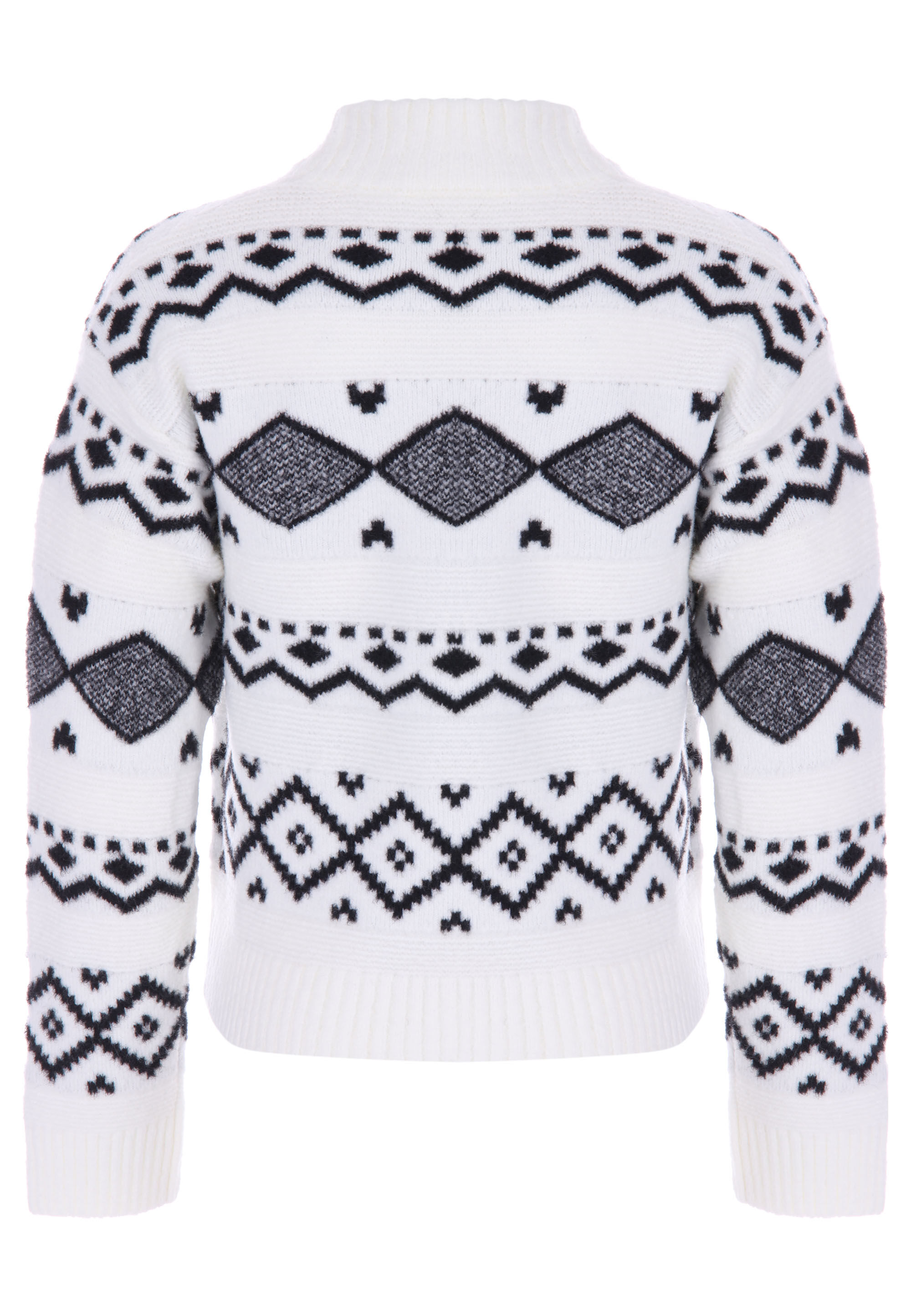 Older Girls Cream & Black Fairisle Jumper