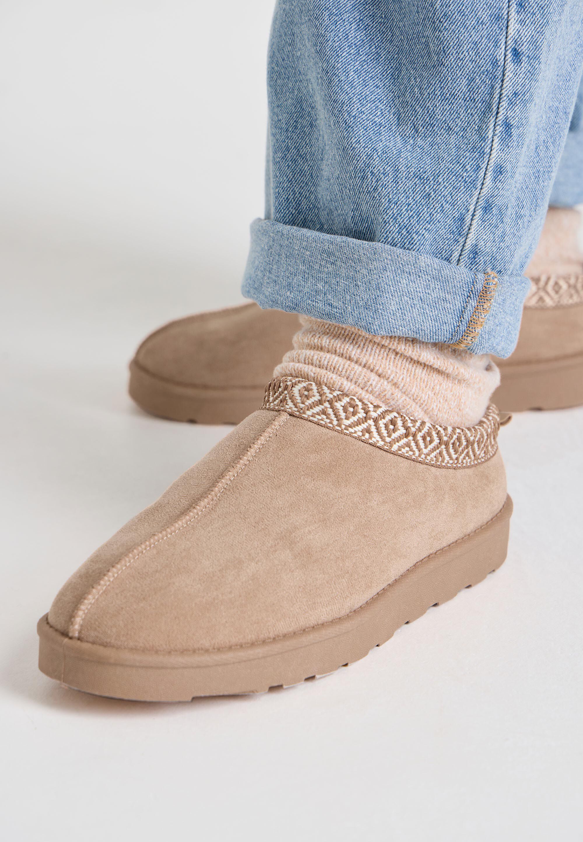 Womens Sand Casual Cosy Mule