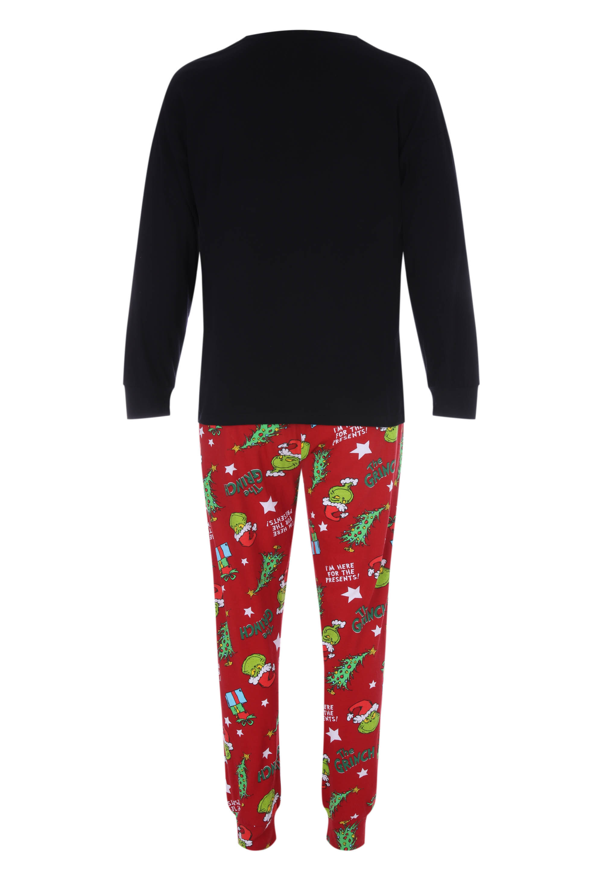 Unisex Adult Black & Red Grinch Christmas Pyjama Set