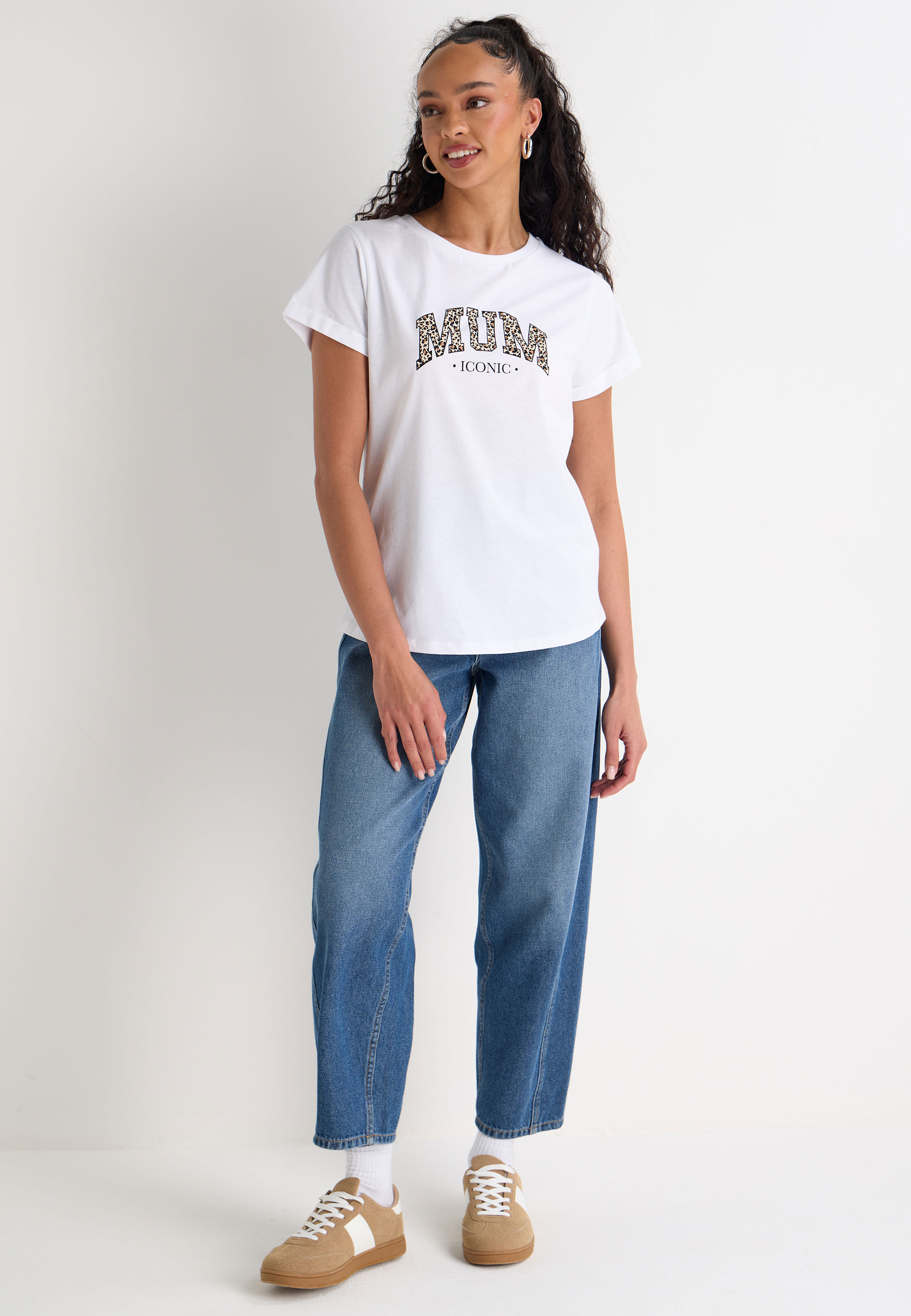 Womens White Iconic Mum Slogan T-shirt
