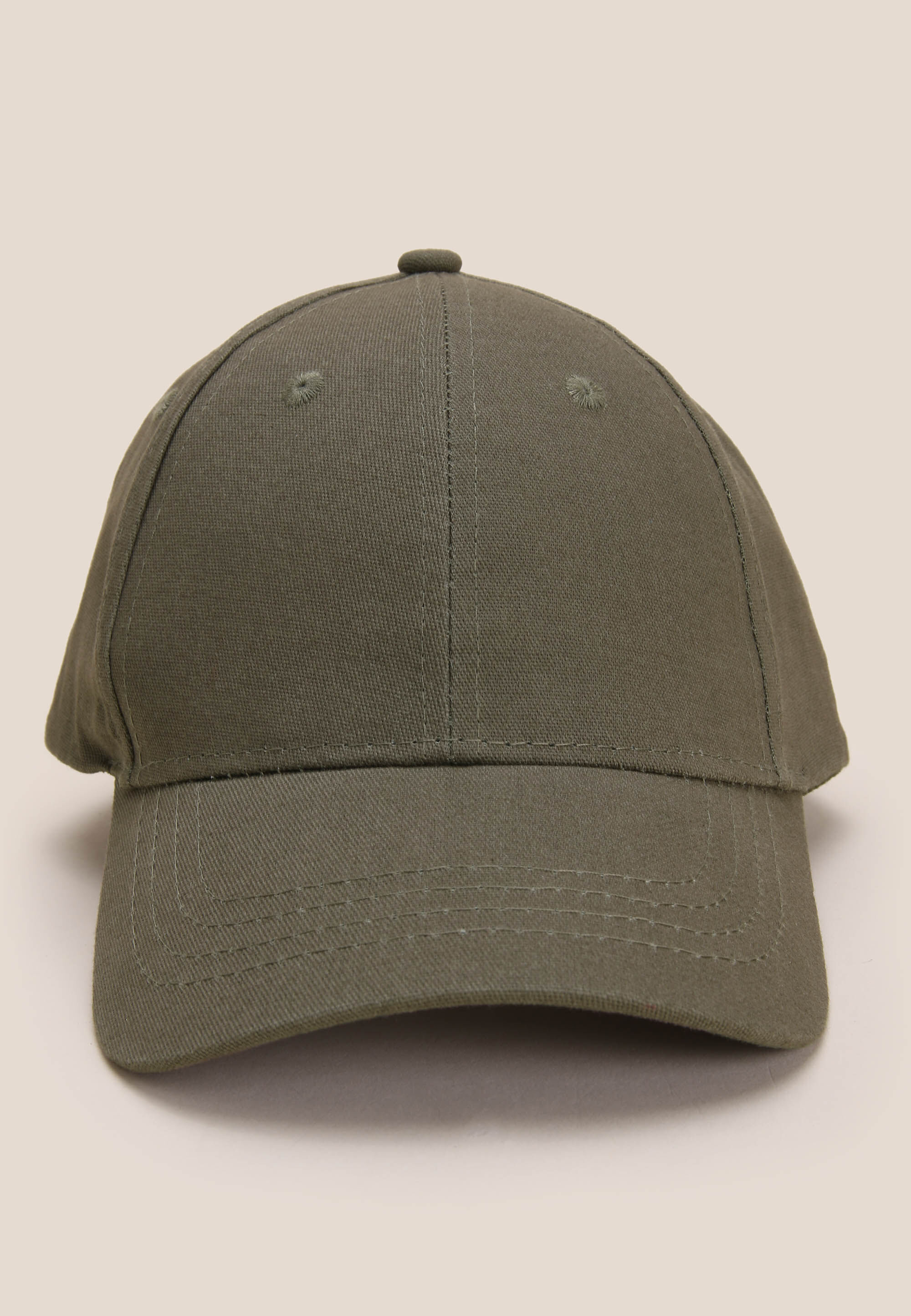 Older Boys Khaki Plain Baseball Cap
