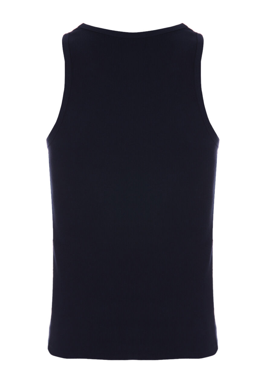 Mens Navy Ribbed Vest
