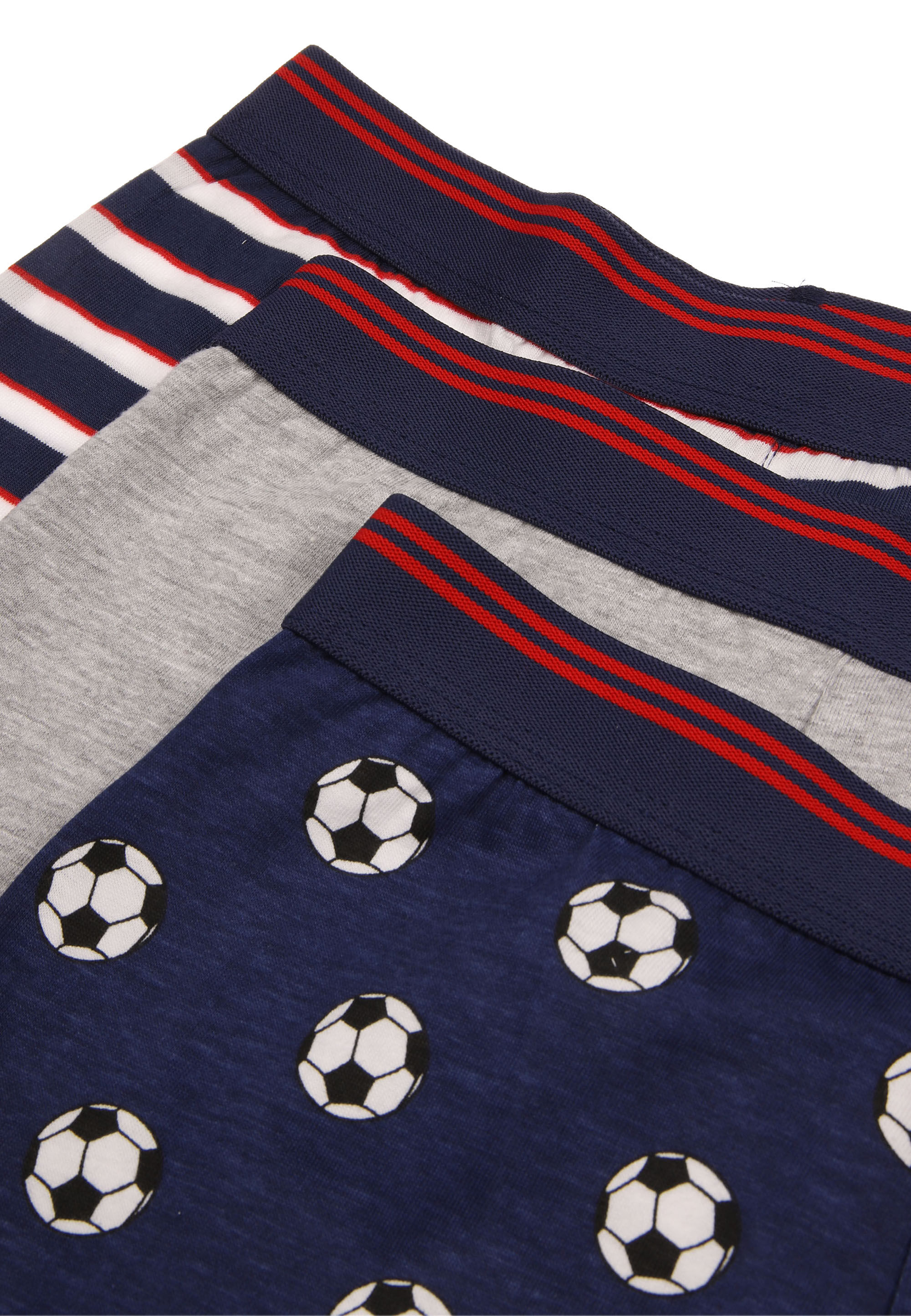 Older Boys 3pk Navy Football Loose Fit Boxers