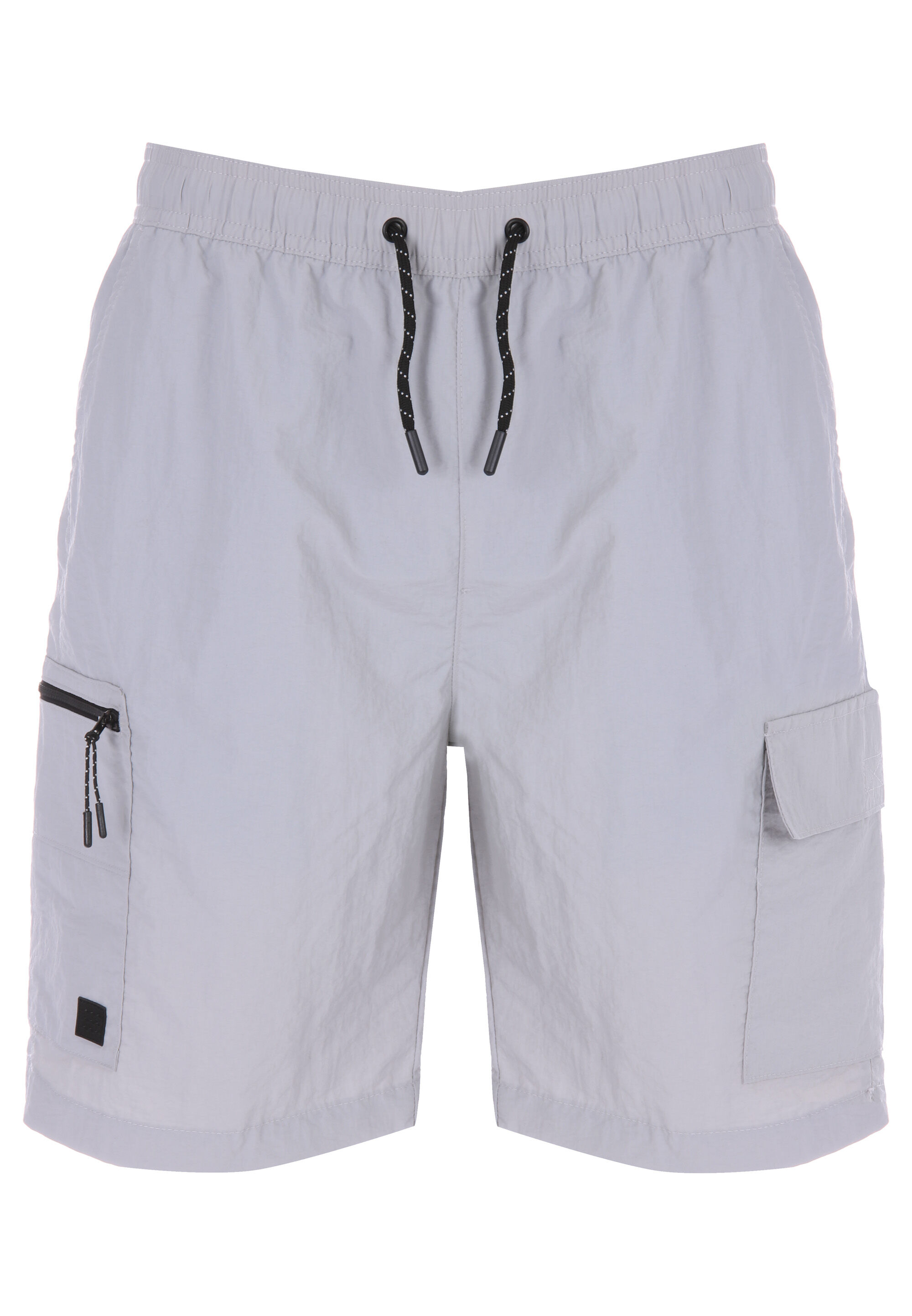 Mens Light Grey Longer Length Cargo Swim Shorts