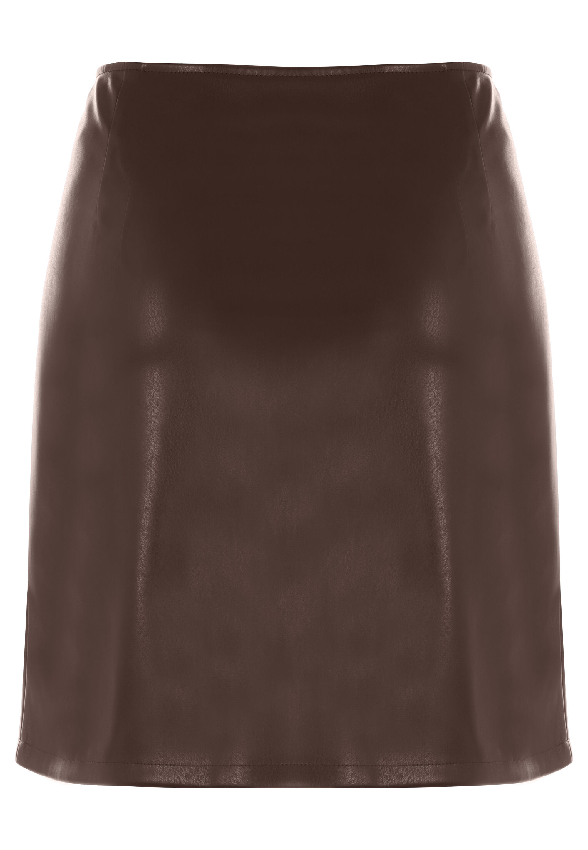 Womens Oxblood Plain PU Mini Skirt