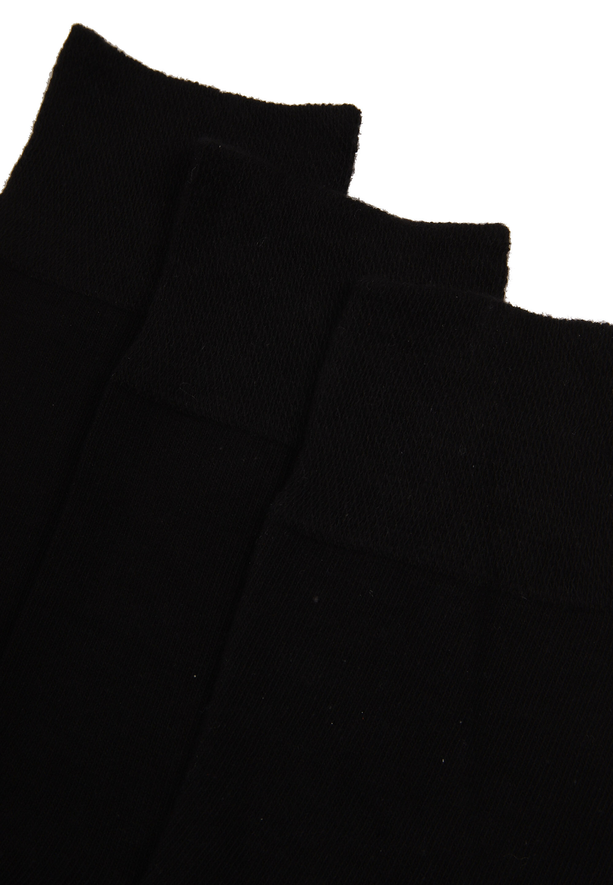Womens 3pk Black Soft Top No-Marks Socks