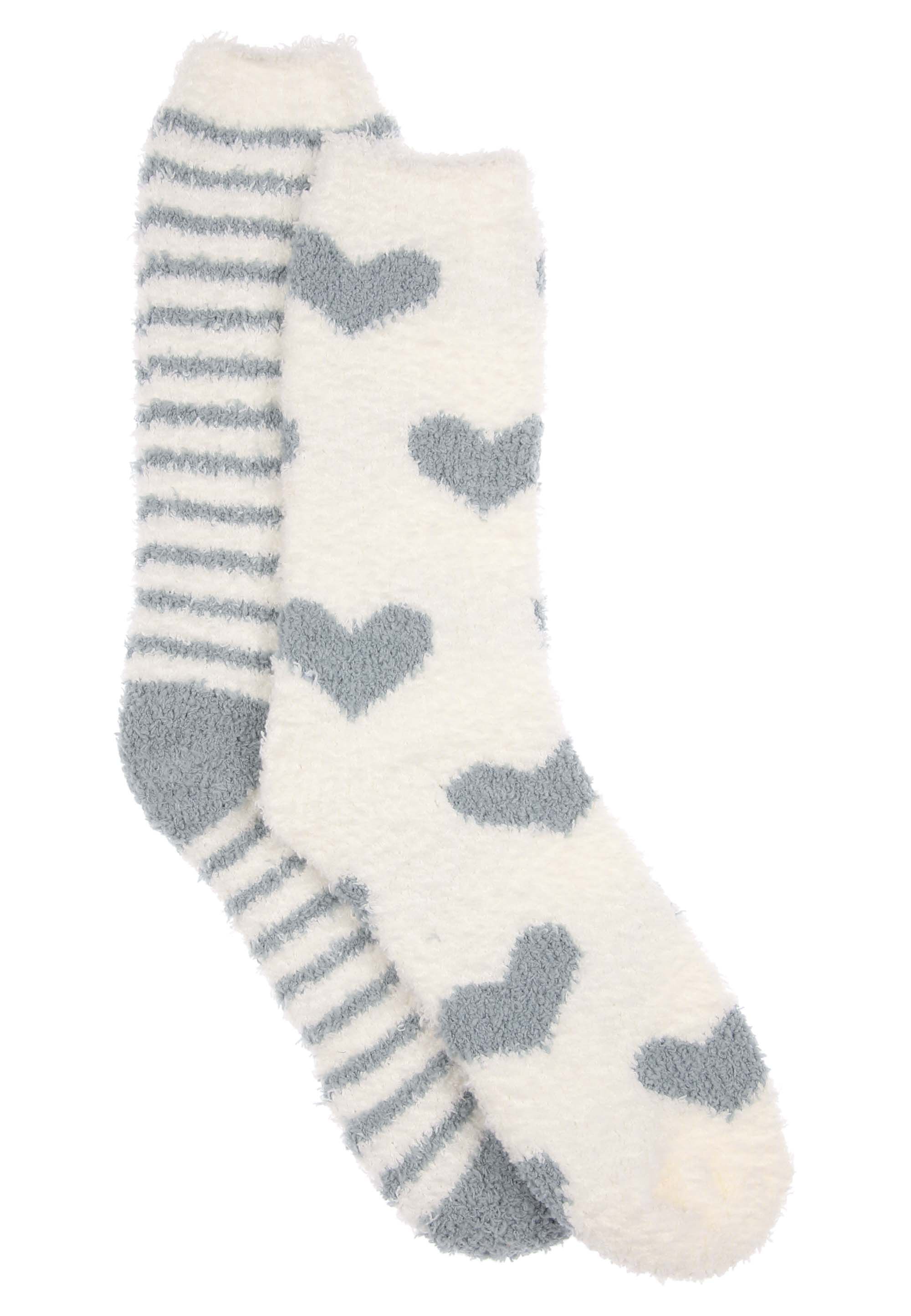 Womens 2pk Sage Stripe Marshmallow Socks