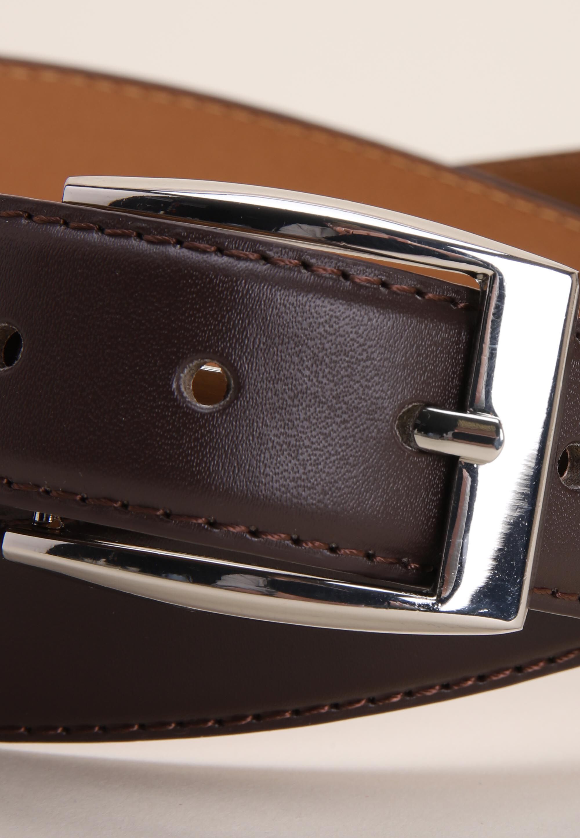 Mens Brown Plain Formal Belt