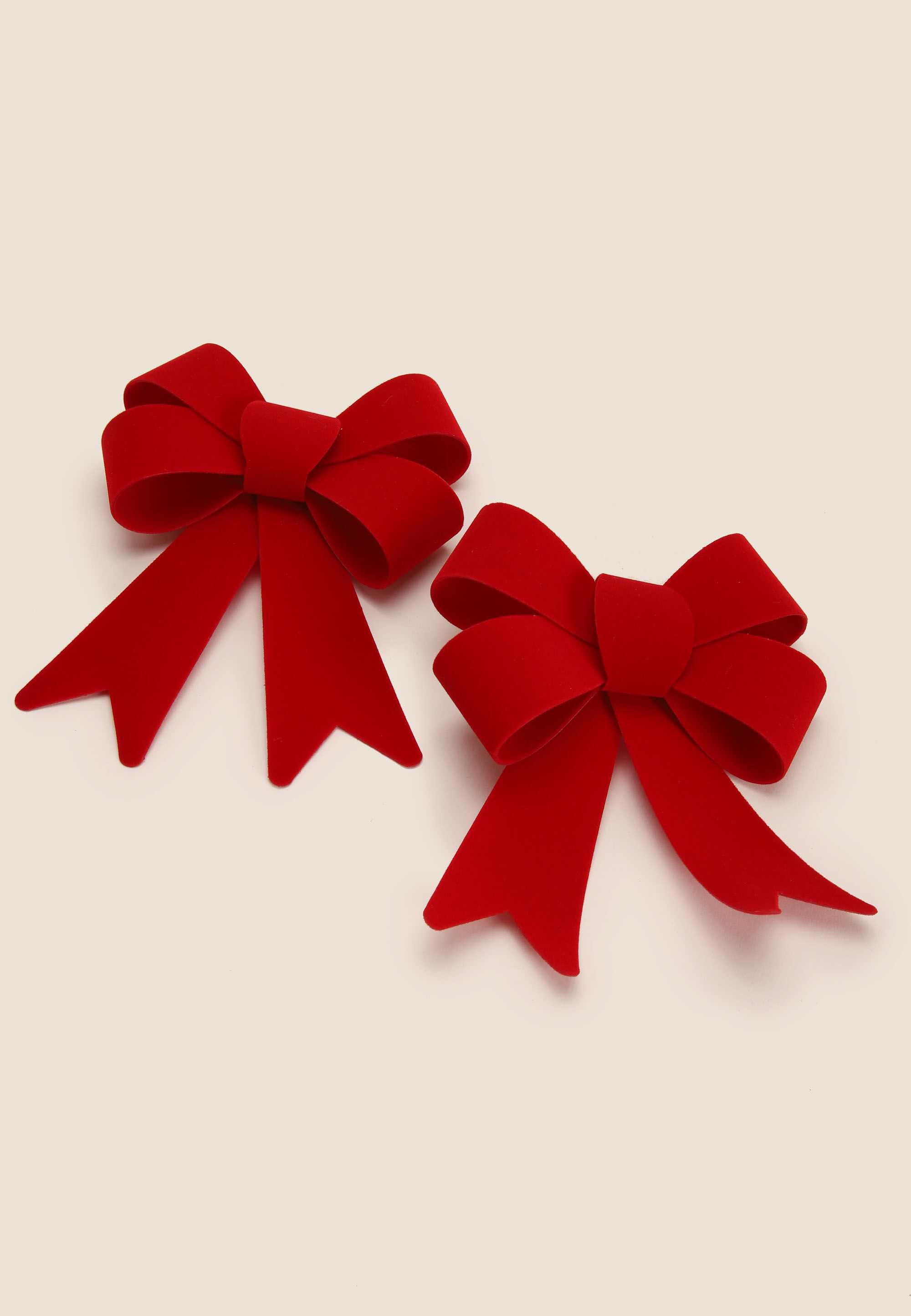 Womens 2pk Red Plain Christmas Small Gift Bows