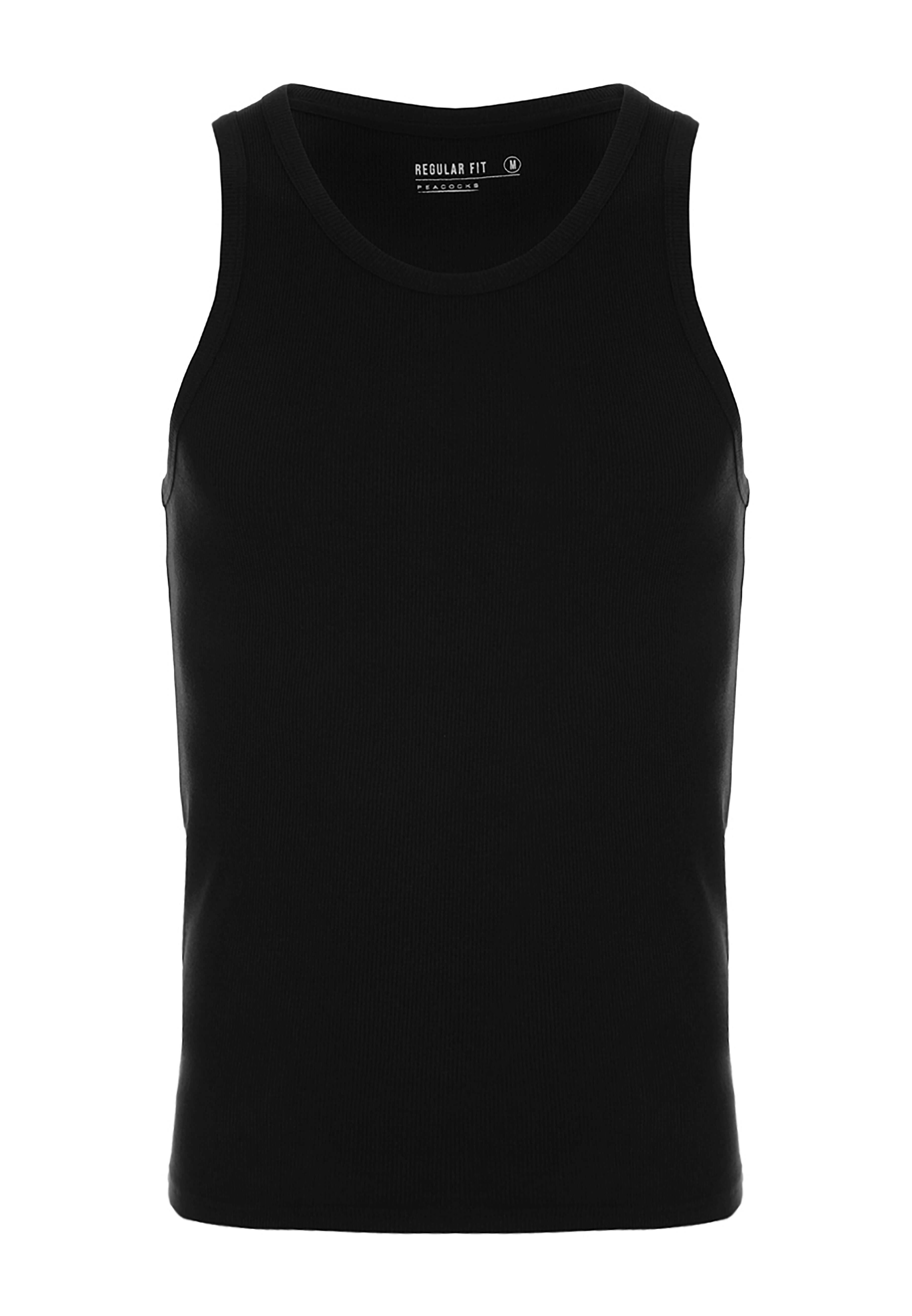 Mens Black Ribbed Vest