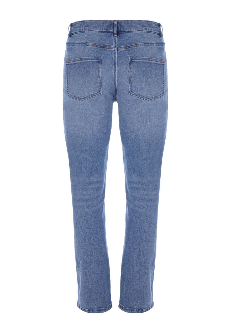 Mens Mid Blue Ollie Straight Leg Jeans