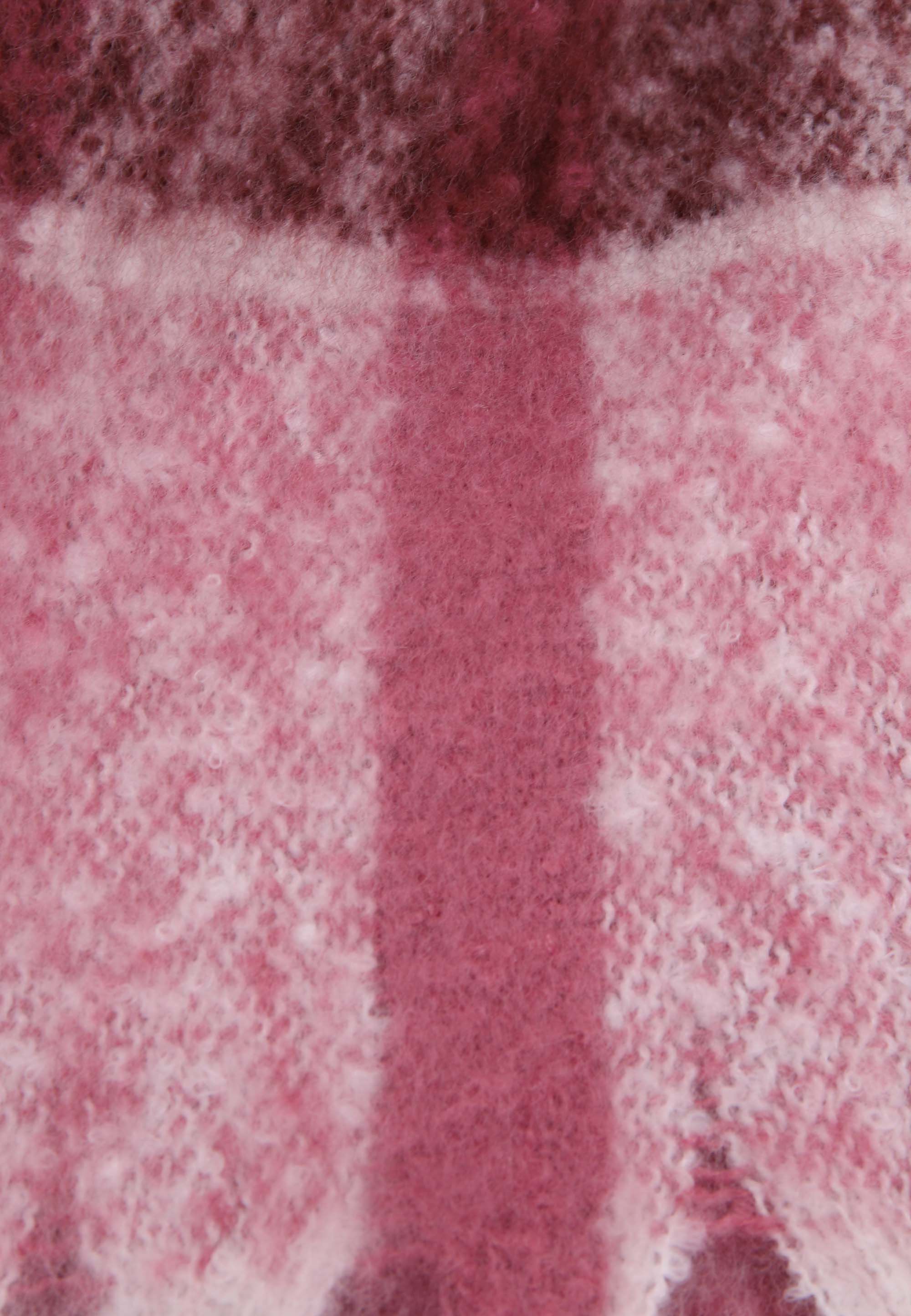Older Girls Pink Check Fringe Scarf