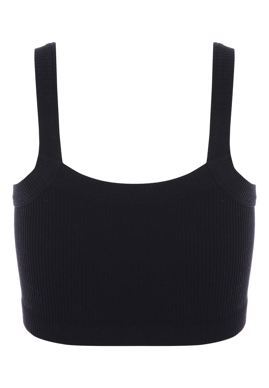 Older Girls Black Crop Seamless Vest