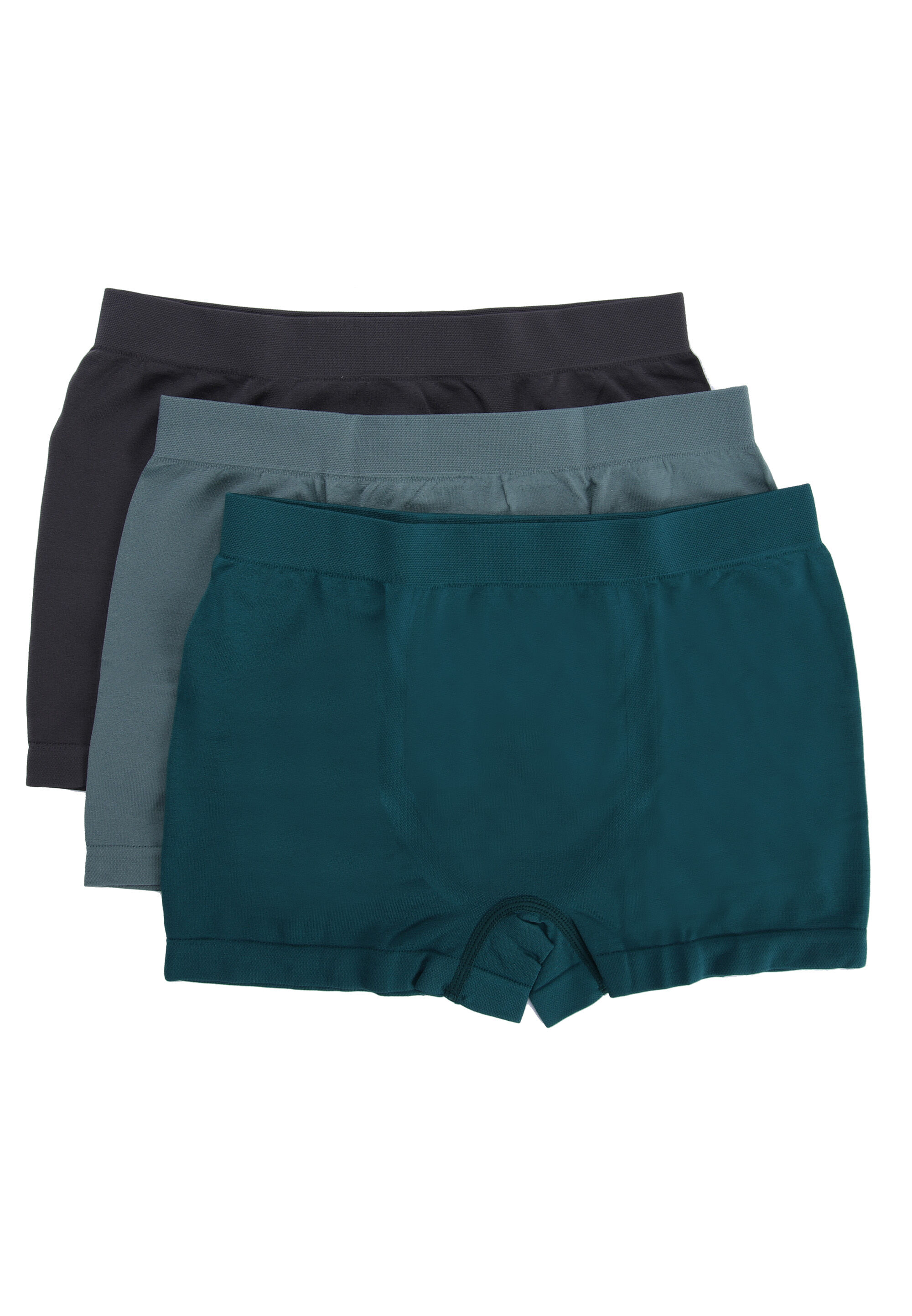 Older Boys 3pk Green Plain Seam Free Trunks