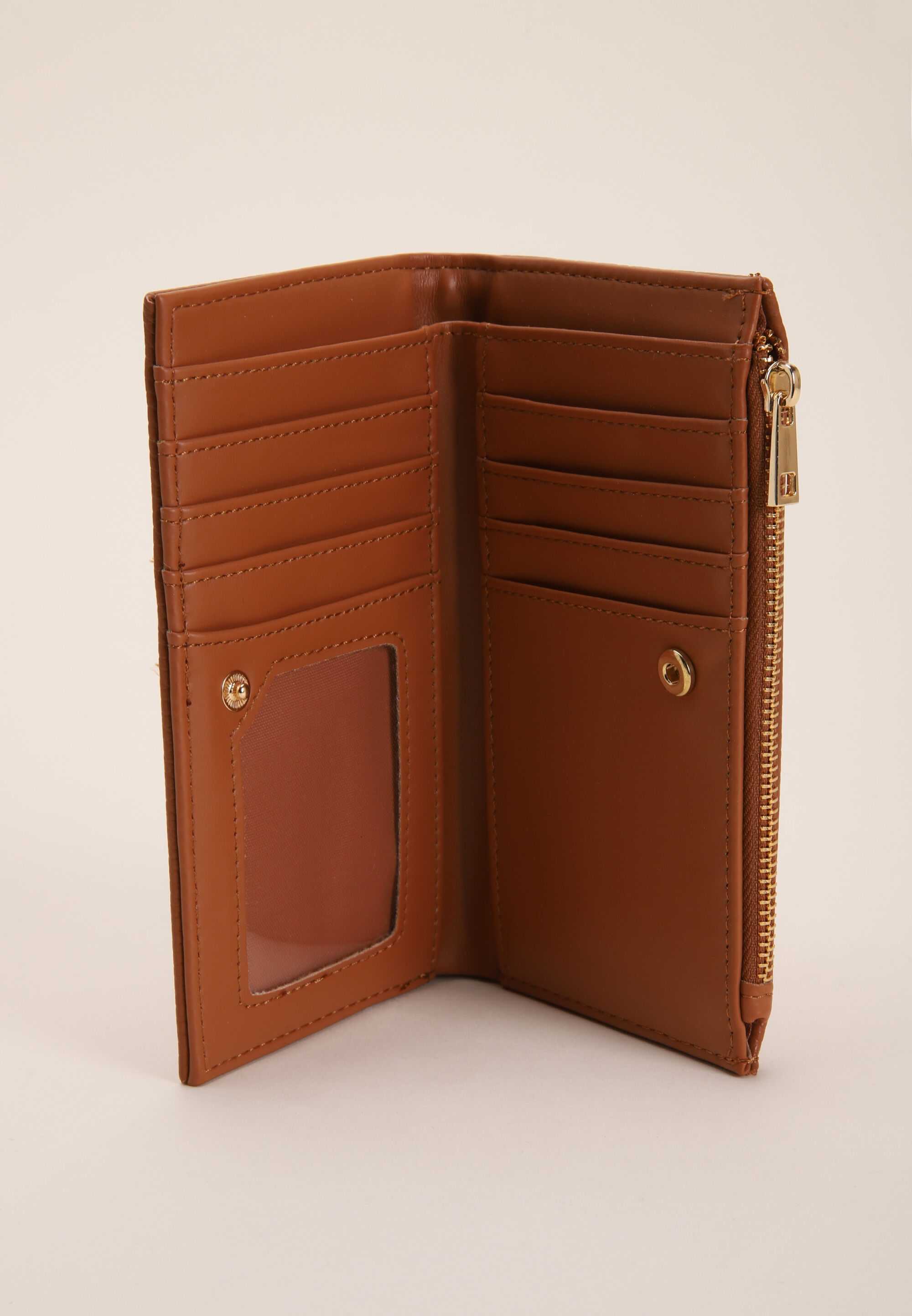Womens Tan Textured Slimline Purse