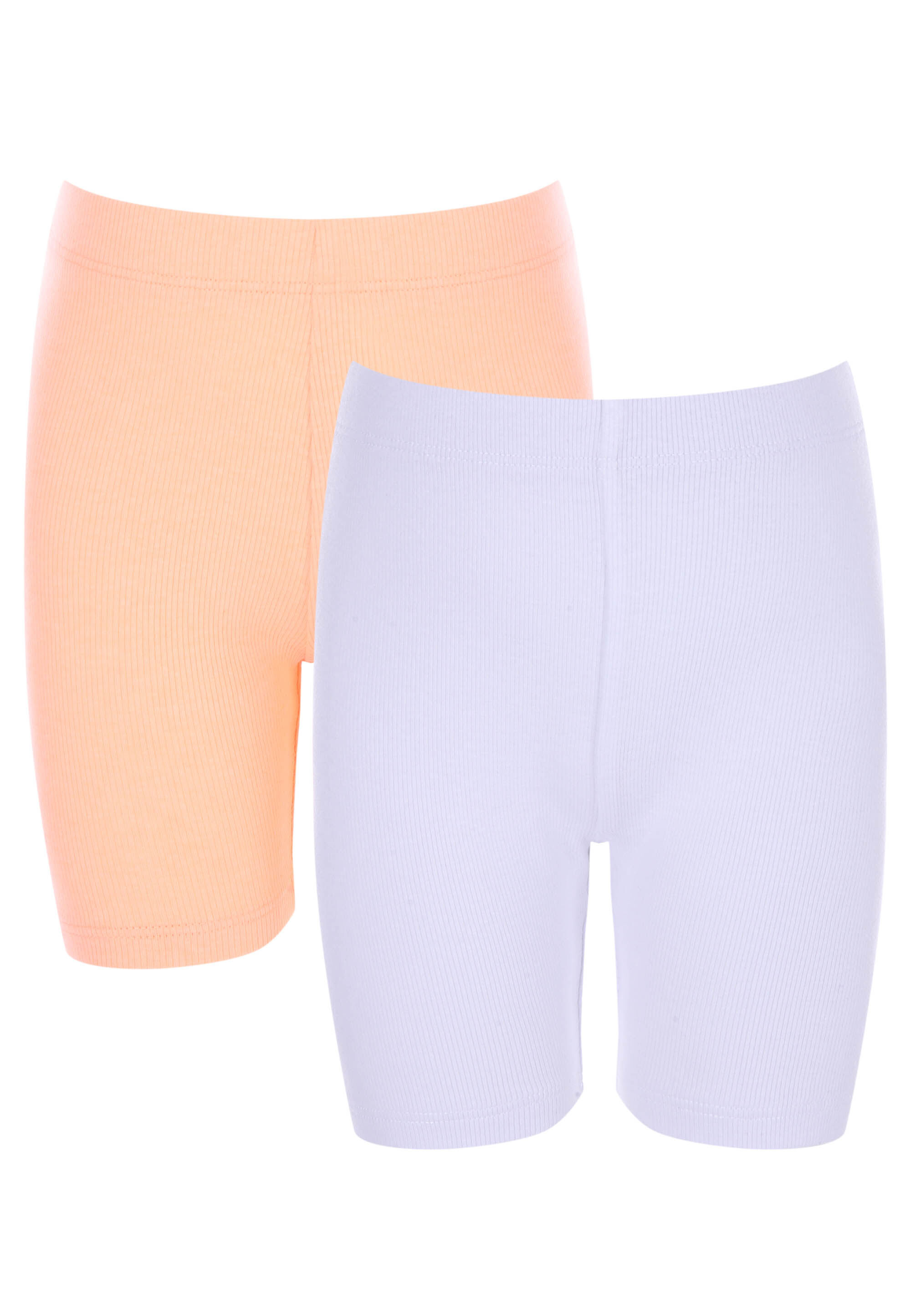 Younger Girls 2pk Pink & White Cycle Shorts
