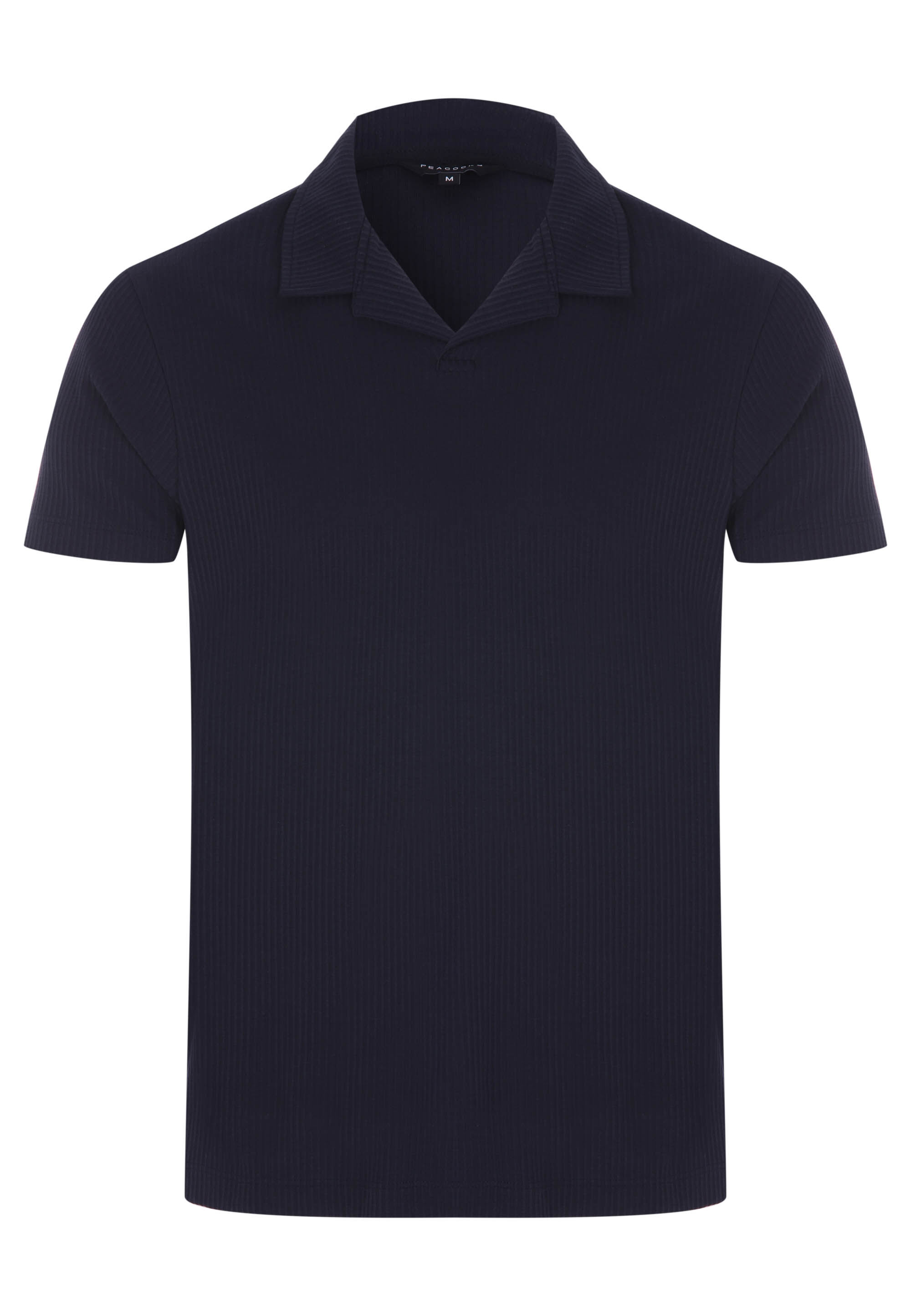 Mens Navy Blue Rib Polo Shirt