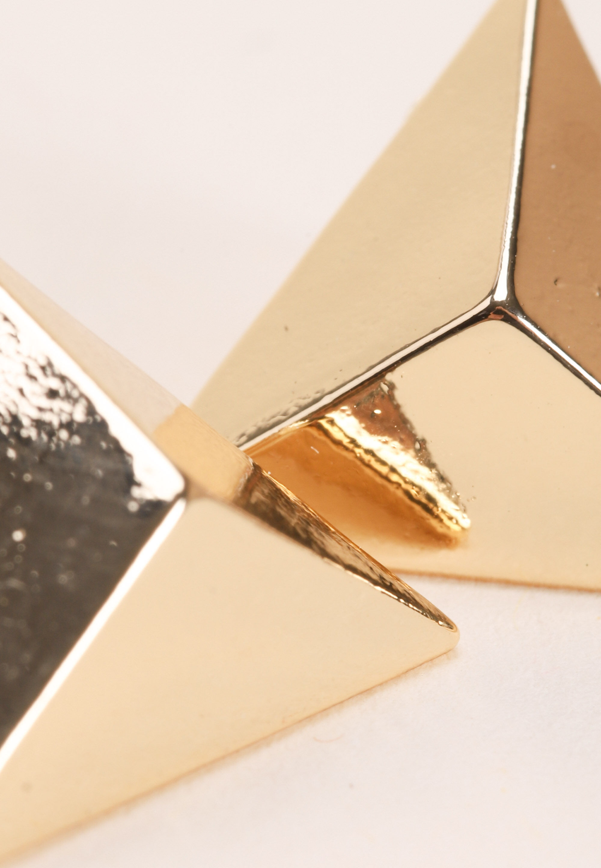 Womens Gold Triangle Stud Earrings
