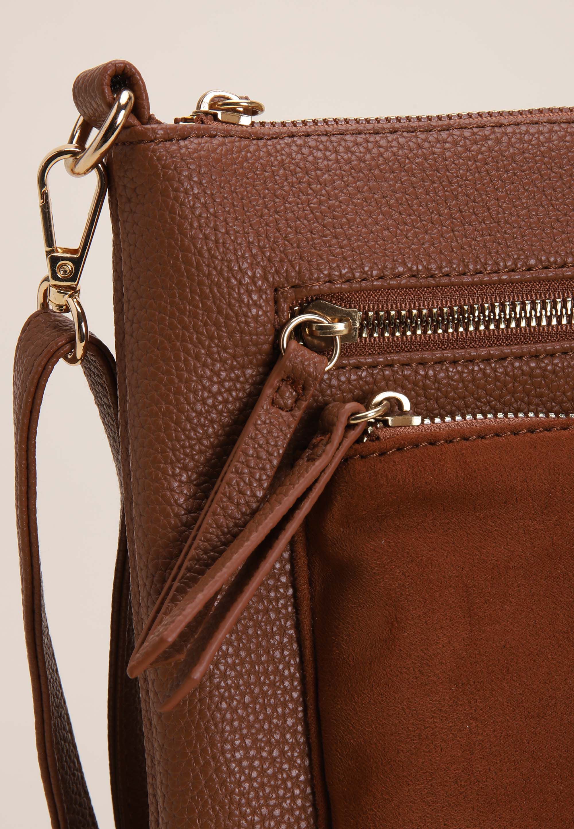 Womens Brown Tessa Cross Body Bag with Zip